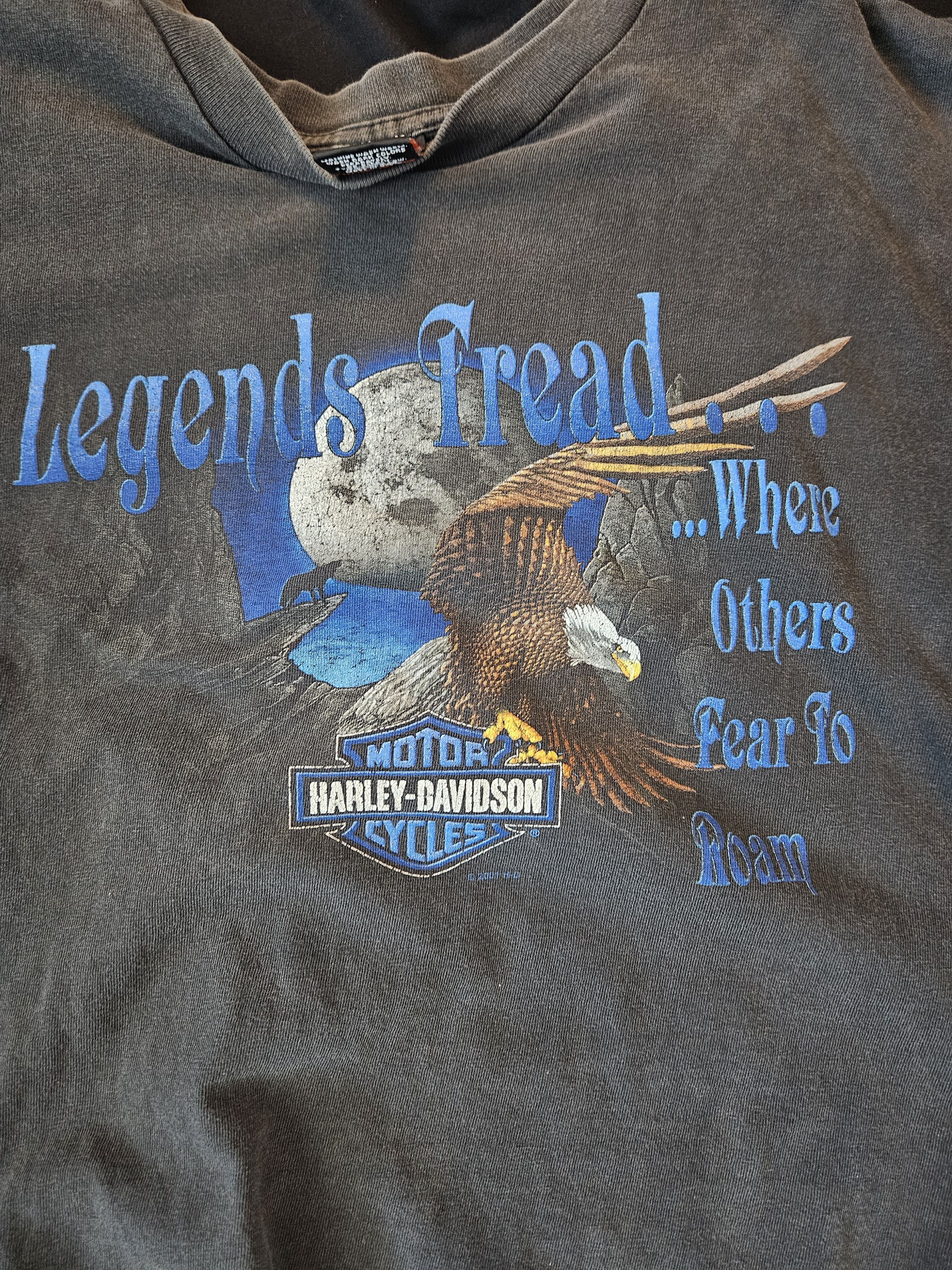 Harley Davidson × Vintage HARLEY DAVIDSON LEGENDS TREAD EAGLE 2001 TEE SHIRT Size US L / EU 52-54 / 3 - 2 Thumbnail