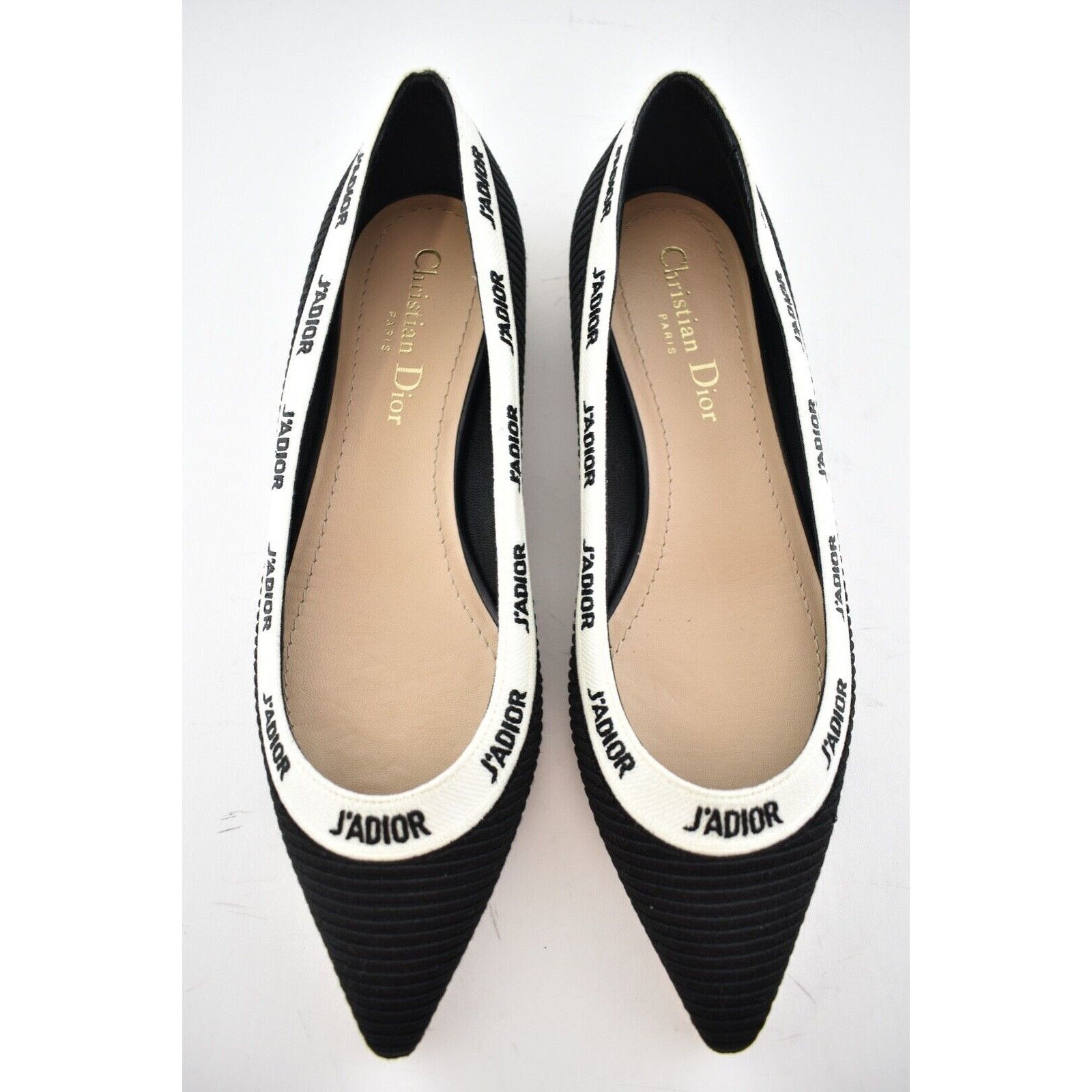 Dior J'adior Ribbon Embroidered Fabric Ballet Ballerina Flat 37 Size US 7 / IT 37 - 7 Thumbnail