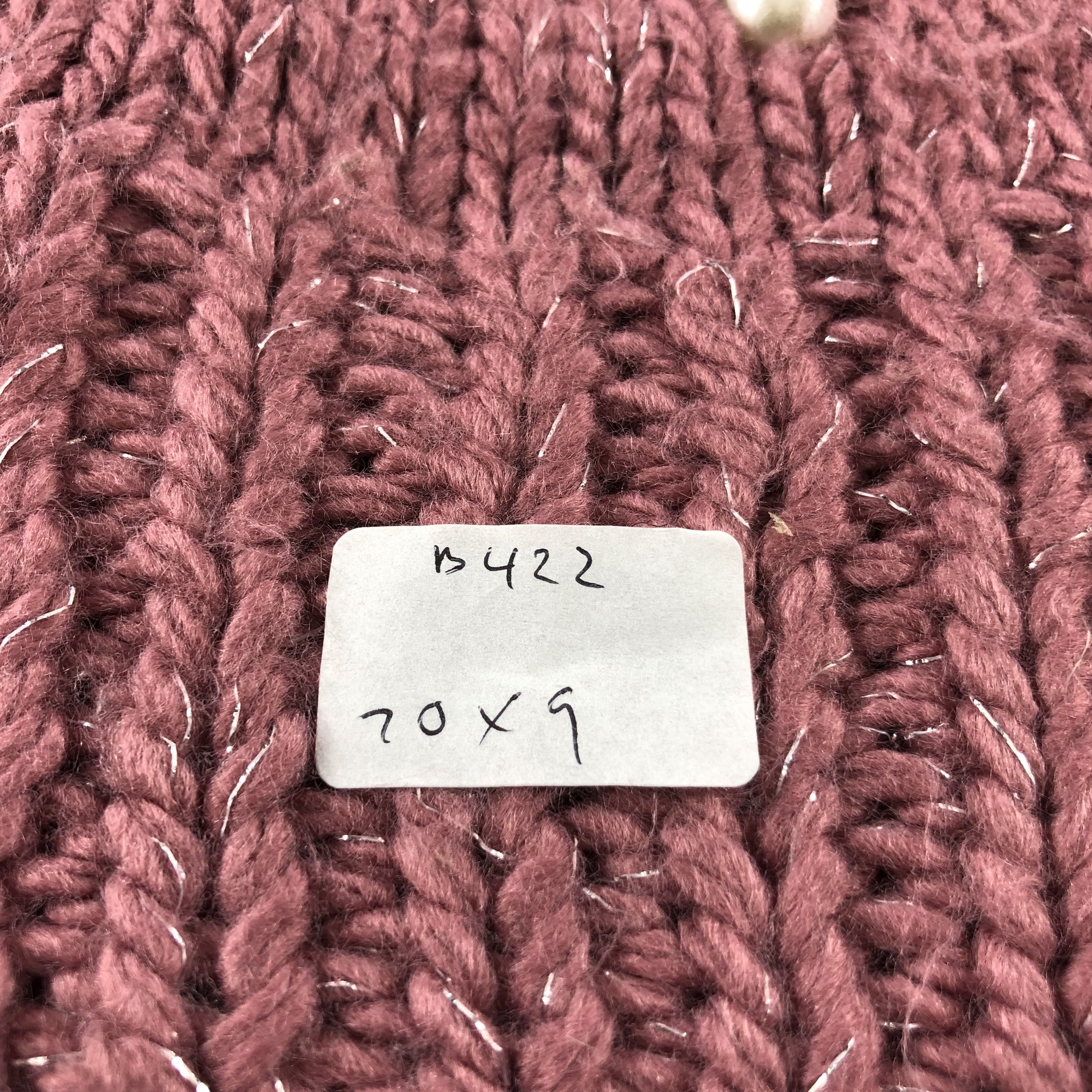 Japanese Brand Pink Knit Beads Crochet Beanie Snowcap Snow Hat B422 Size ONE SIZE - 8 Thumbnail