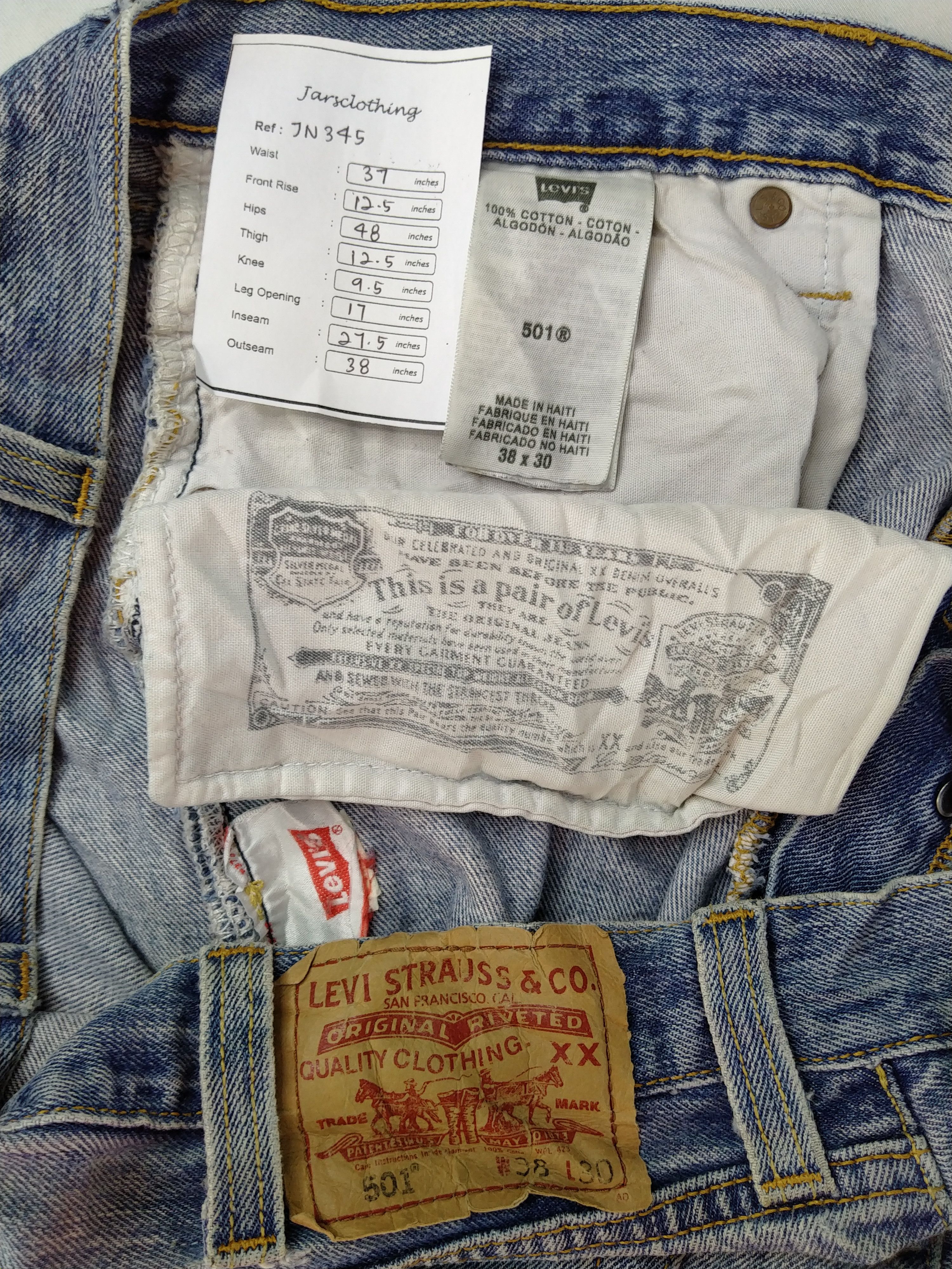 Levi's Straight Leg Vintage Levi's 501 37x27.5 Denim -JN345 Size US 37 - 8 Thumbnail