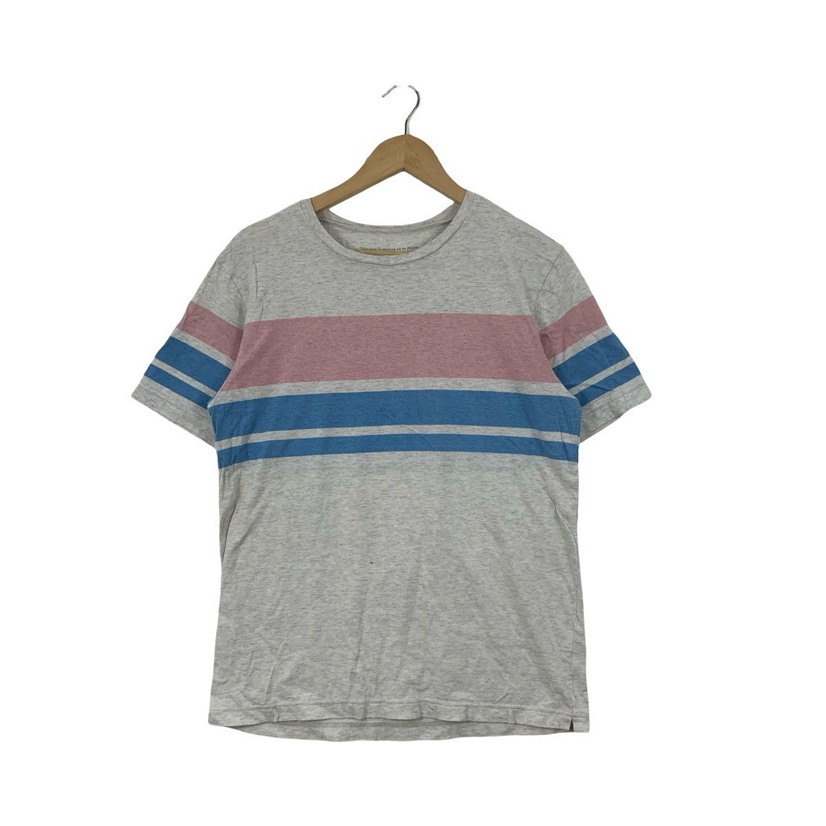 Japanese Brand QUADRO Colour Block Stripe Tee Shirt Top Japanese Fashion Size US S / EU 44-46 / 1 - 1 Thumbnail