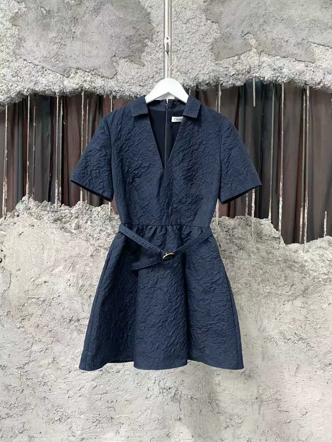 Dior navy blue pleated dress by dior | Grailed