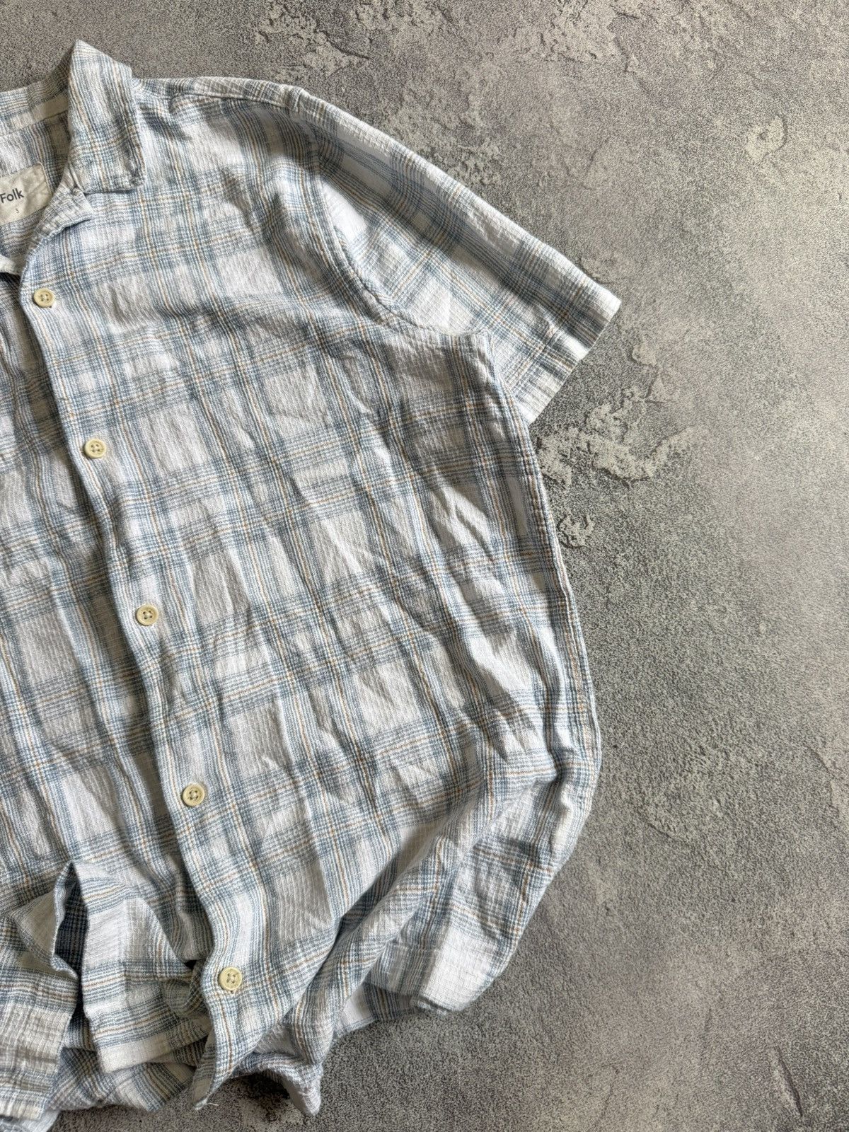 Folk Folk 3size linen button up casual shirt polo short sleeve Size US M / EU 48-50 / 2 - 3 Thumbnail