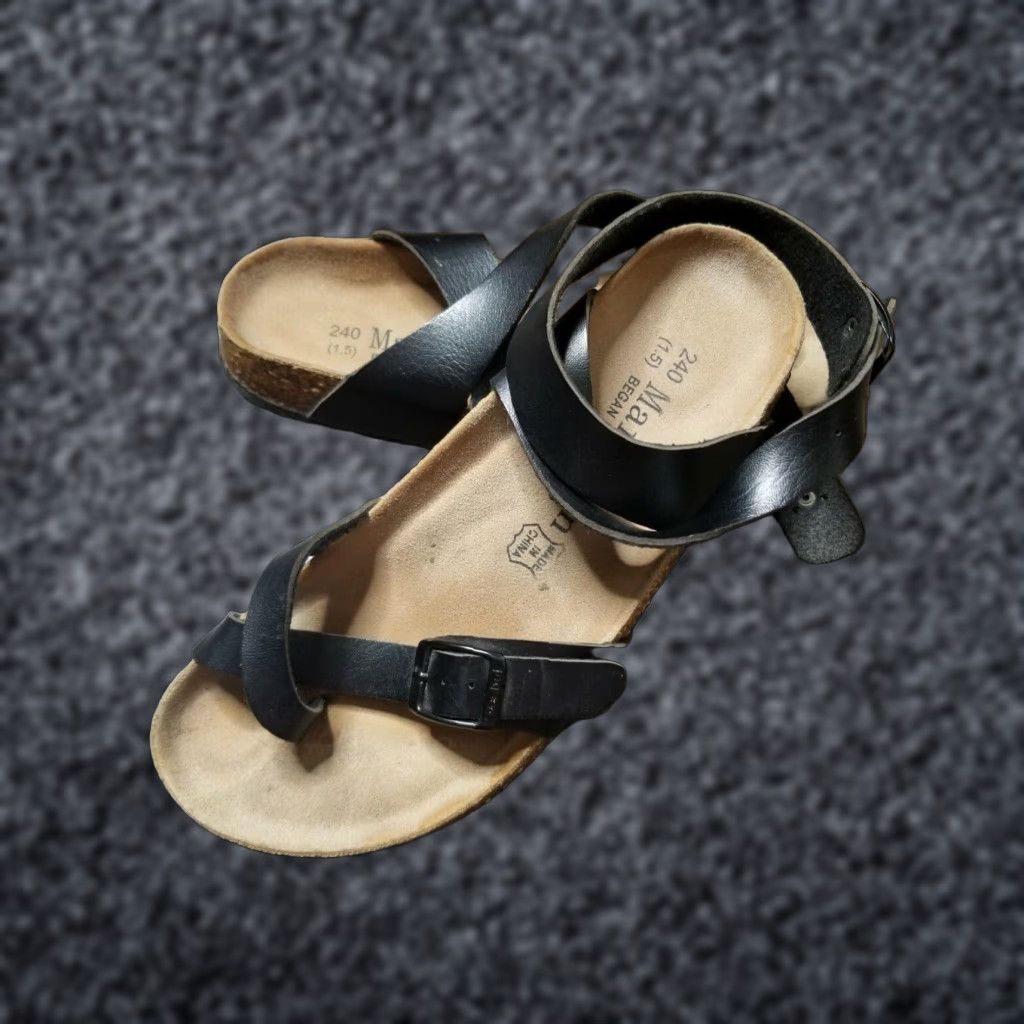 Vintage Maibulun Women's Black Crisscross Ankle Sandals EU 38 US 7 M Synthetic Slide Size US 7 / IT 37 - 1 Thumbnail