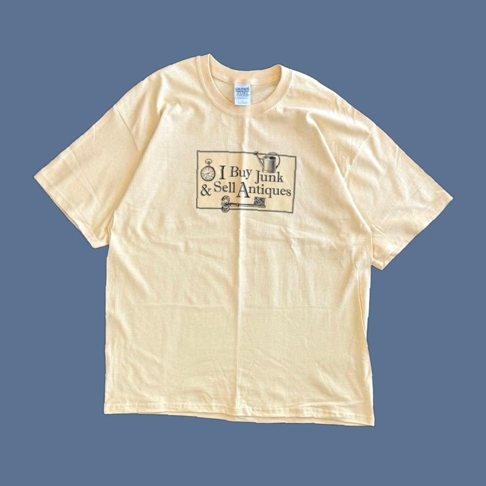 Gildan VINTAGE I Buy Junk & Sell Antiques T-Shirt XL Men Yellow 90s Gildan Short Sleeve Regular Mens Size US XL / EU 56 / 4 - 1 Thumbnail