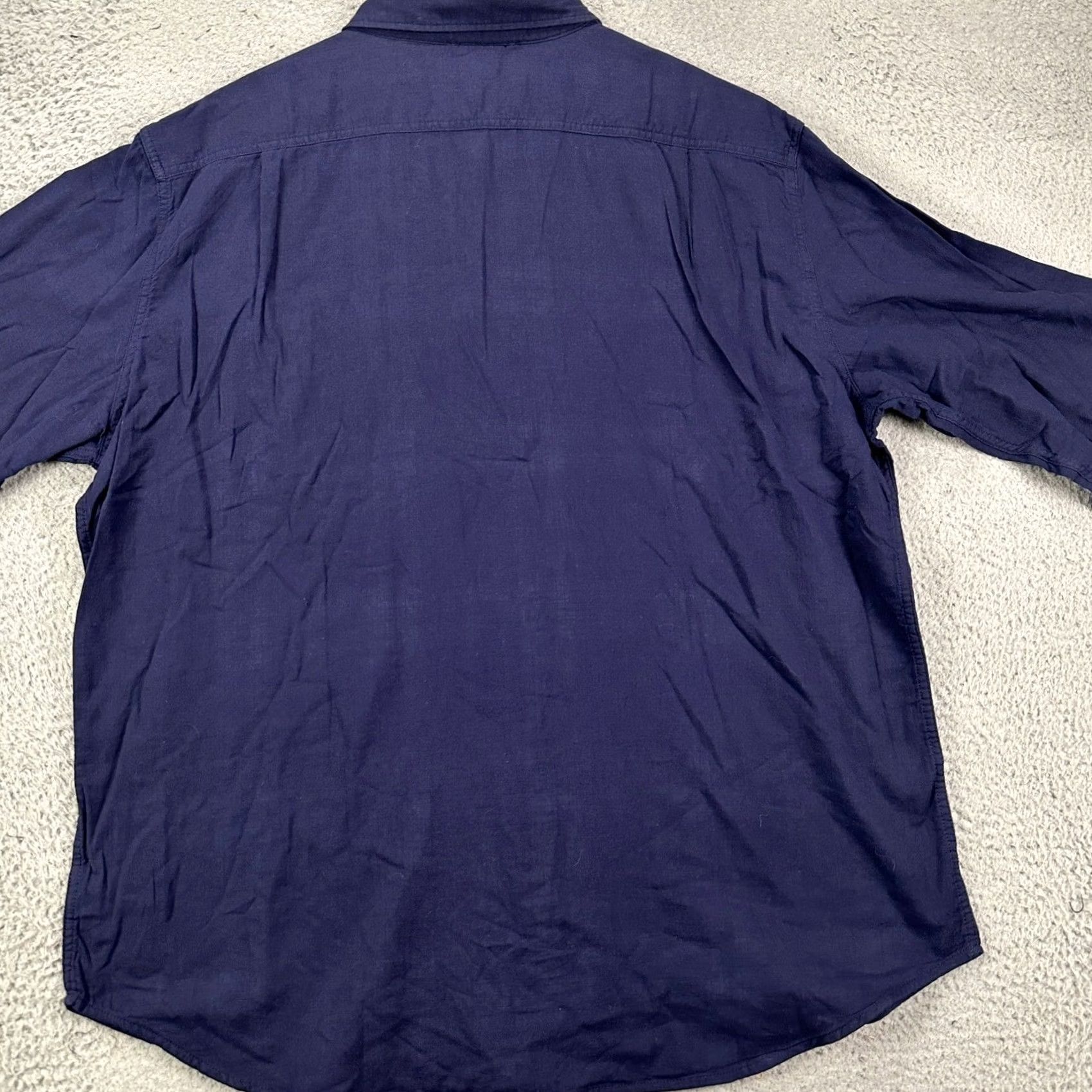 Vintage Woolrich Shirt Button-Up Long Sleeve Navy Blue 2XL Mens Chest 51 in Pockets Collared Casual All Seasons Regular Button Down Size US XXL / EU 58 / 5 - 2 Thumbnail