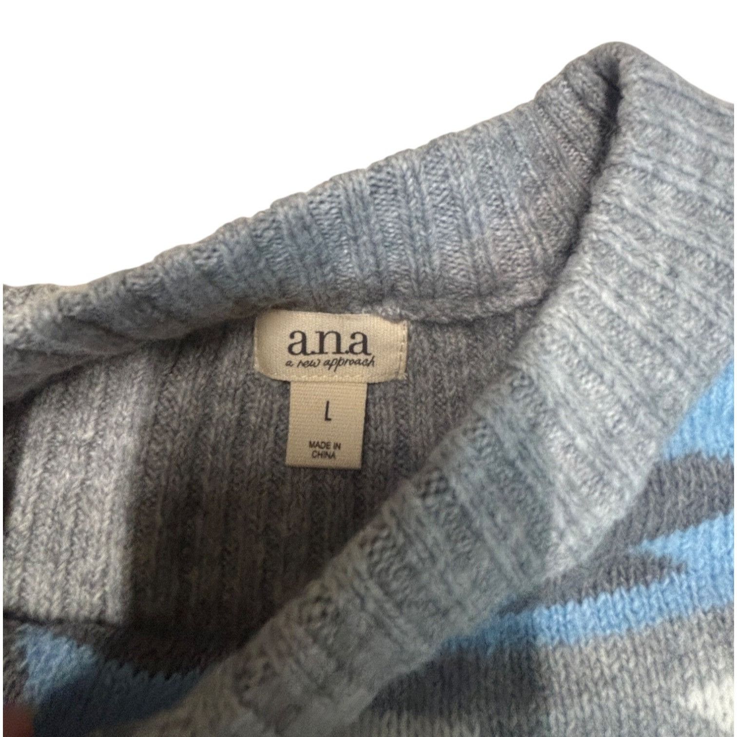 Other a.n.a. Women’s Nordic Pattern Crew Neck, Mixed Stitch sweat Size L / US 10 / IT 46 - 7 Thumbnail