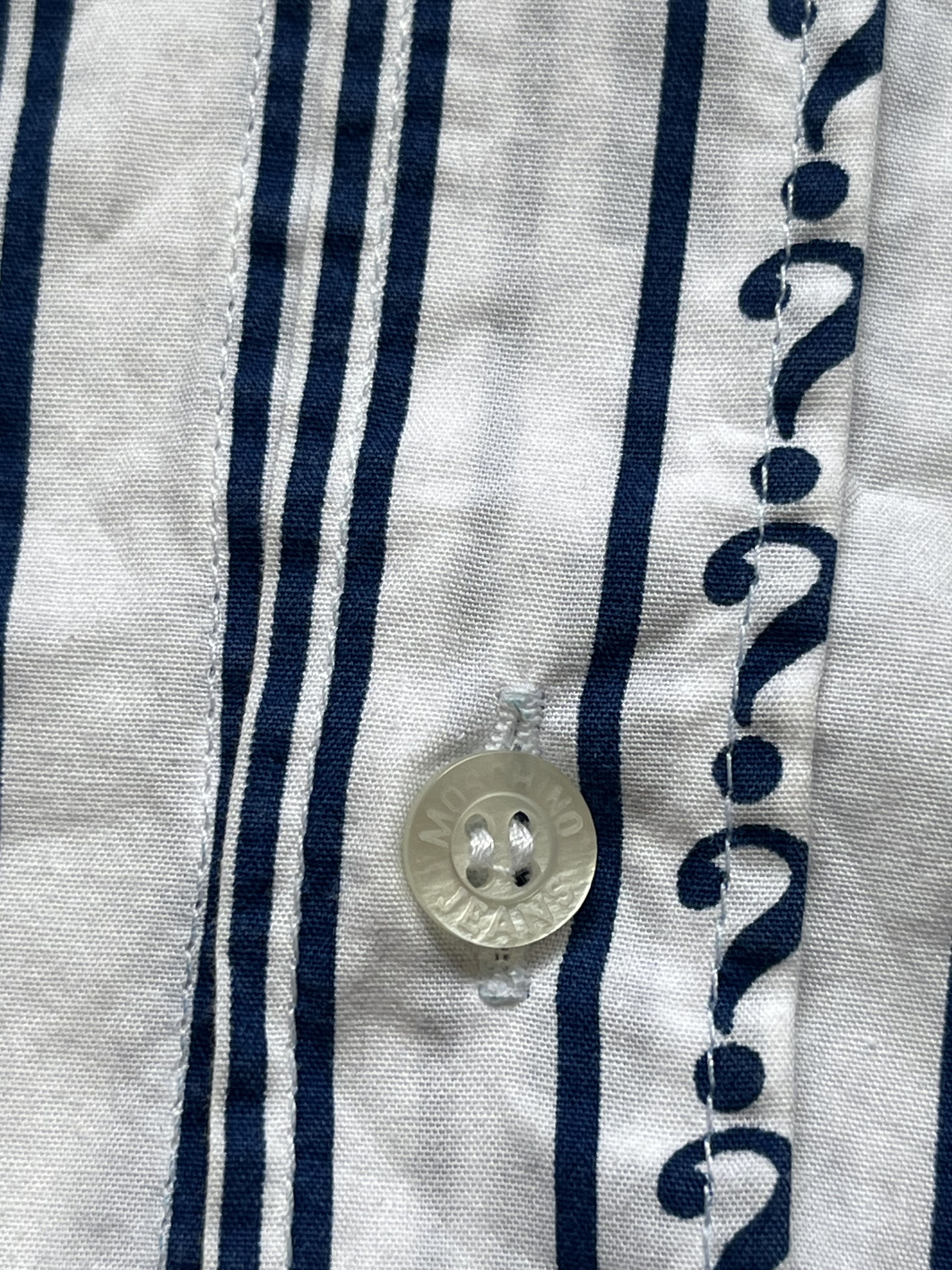 Moschino Camisa Vintage 1997 Moschino Jeans Rayada Con Logos Size US L / EU 52-54 / 3 - 4 Thumbnail