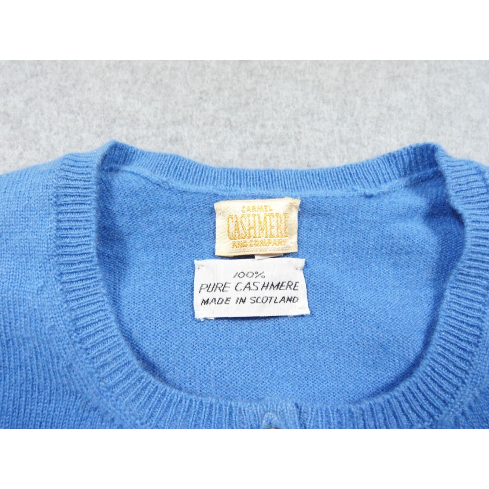 Vintage Carmel Cashmere and Company Sweater Cardigan Womens Medium Blue Knit Scotland Size M / US 6-8 / IT 42-44 - 7 Thumbnail
