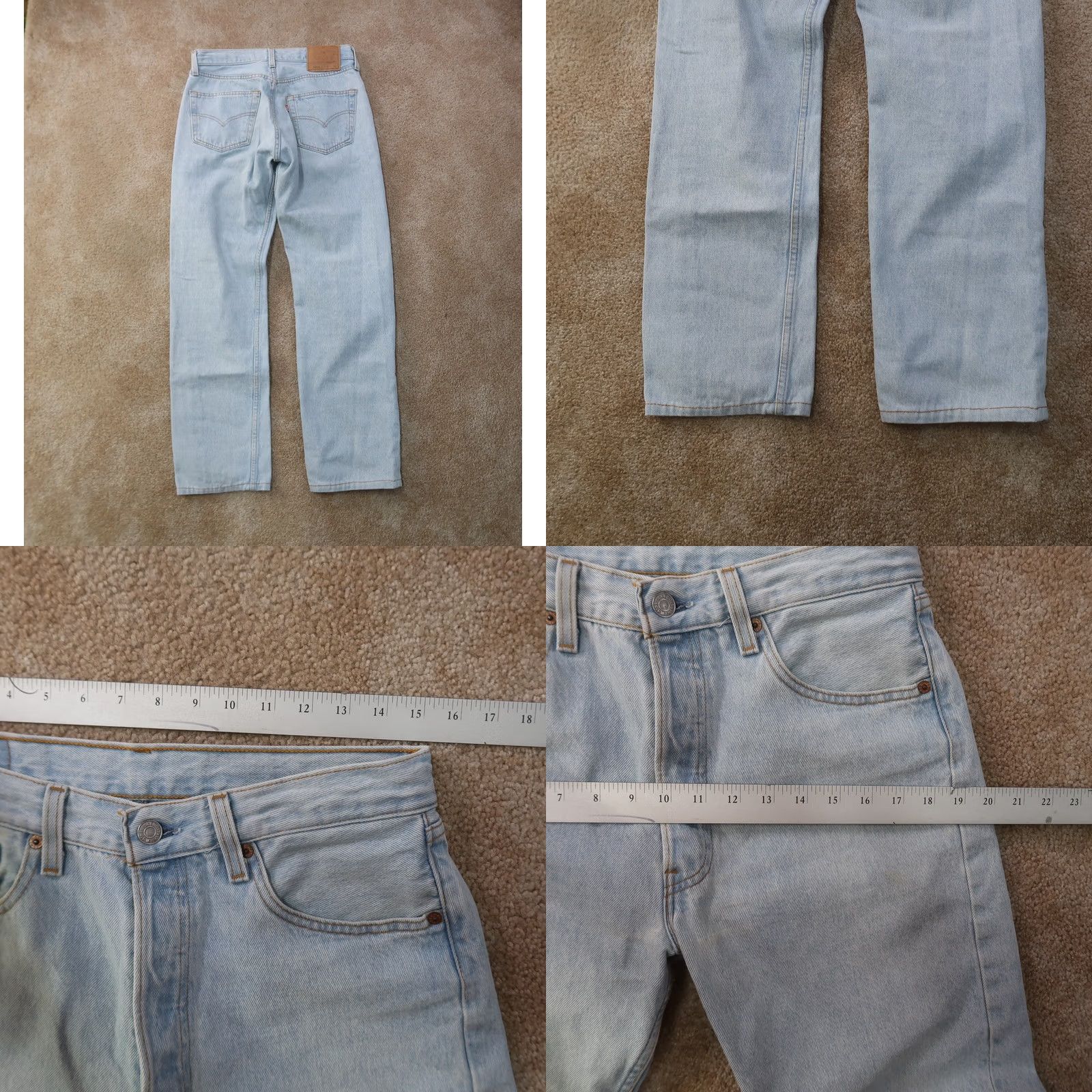 Levi's VINTAGE Levi's 501 Jeans Mens 30 Regular Blue Denim 5-Pocket USA 501 Series 90s USA Mens Size US 30 / EU 46 - 9 Thumbnail