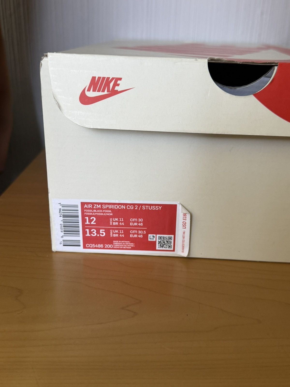 Nike × Stussy Stussy X Nike Air Zoom Spiridon Caged 2 Fossil Size US 12 / EU 45 - 3 Thumbnail