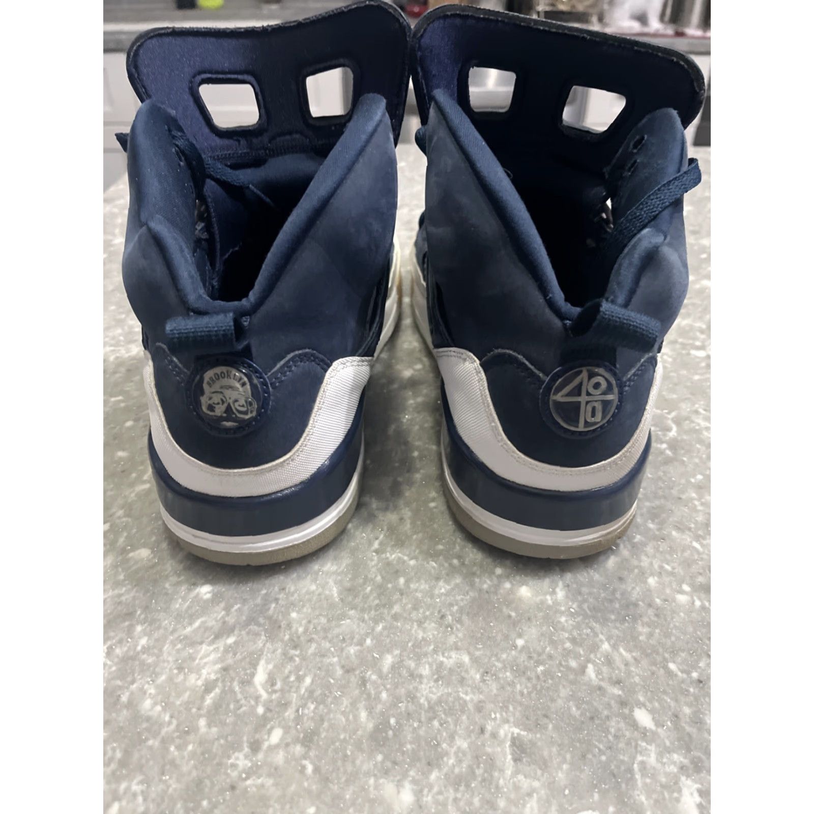 Jordan Brand VINTAGE Jordan Men Spizike 315371-406 Blue White Leather Synthetic Lace Up 12 Casual Mens Shoes Size US 11 / EU 44 - 3 Thumbnail