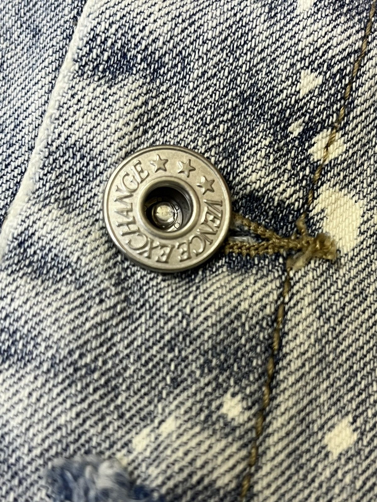 Japanese Brand SICK Y2K VENCE EXCHANGE SUPER DISTRESSED PUNK DENIM JACKET Size US M / EU 48-50 / 2 - 17 Thumbnail