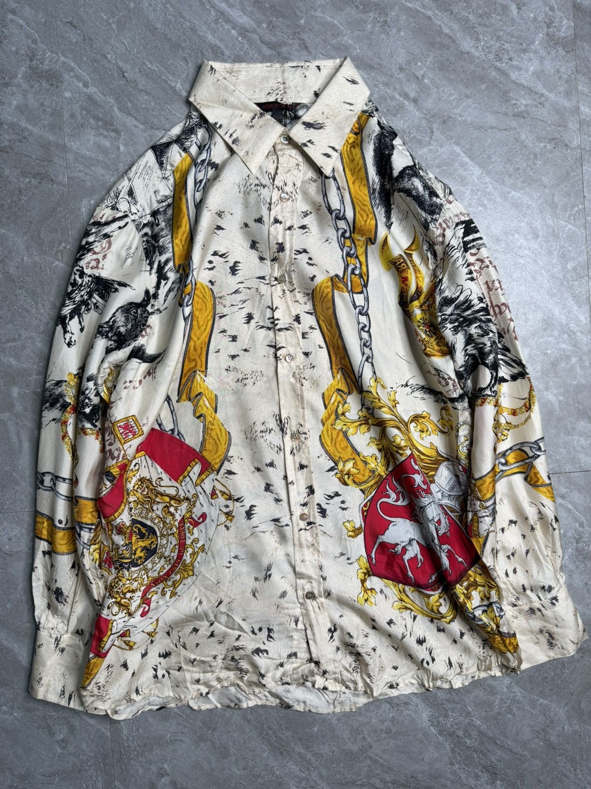 Roberto Cavalli Archival Roberto Cavalli A/W 02 Fantasy Astro Silk Shirt Size US S / EU 44-46 / 1 - 2 Thumbnail