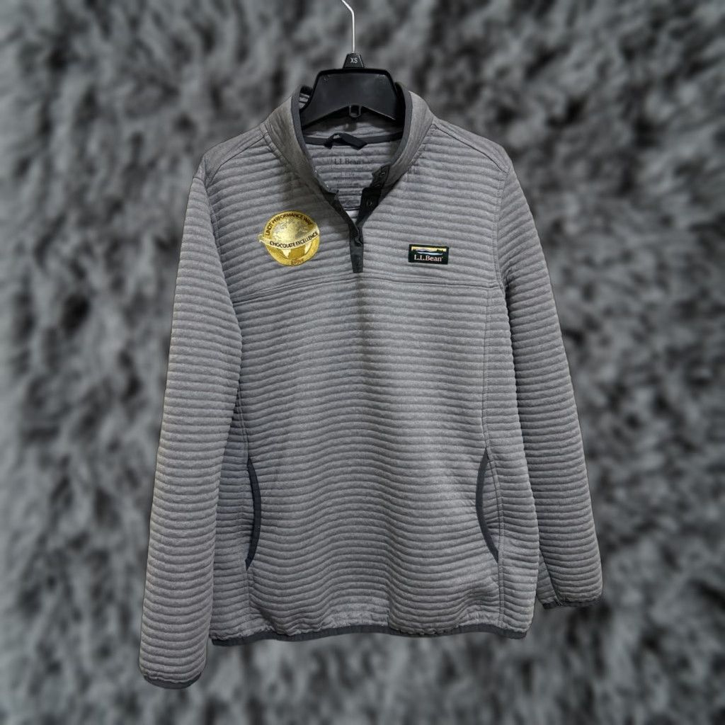 Vintage LL Bean Airlight Knit Pullover Sweatshirt Womens Large Grey Lightweight 1/4 Snap Sweatshirt Pullover Long Sleeve Casual Activewear Outerwear Size L / US 10 / IT 46 - 1 Thumbnail