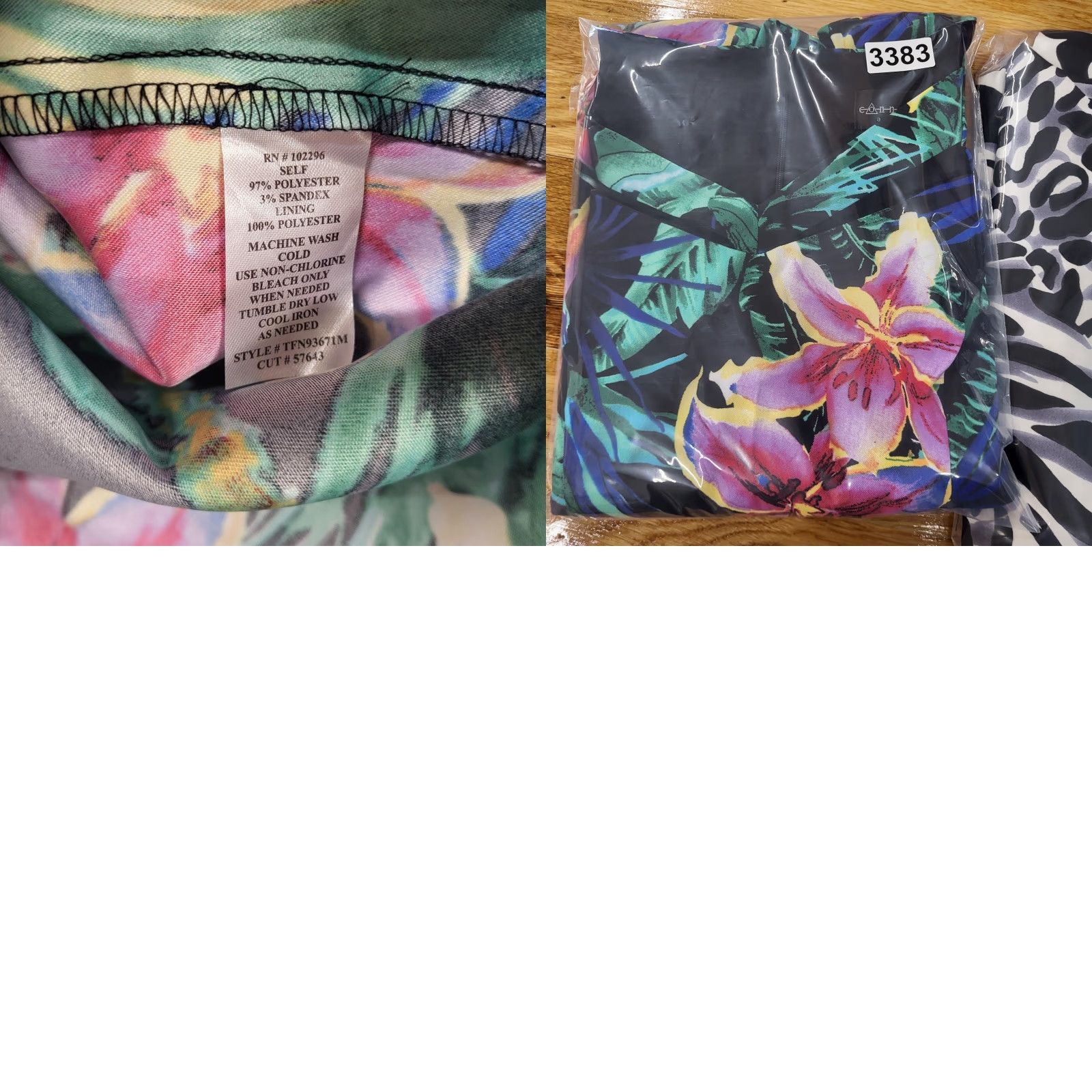 Vintage Connected Dress Womens Size 12 Black Tropical Floral Cruise Travel Brunch Size XL / US 12-14 / IT 48-50 - 9 Thumbnail
