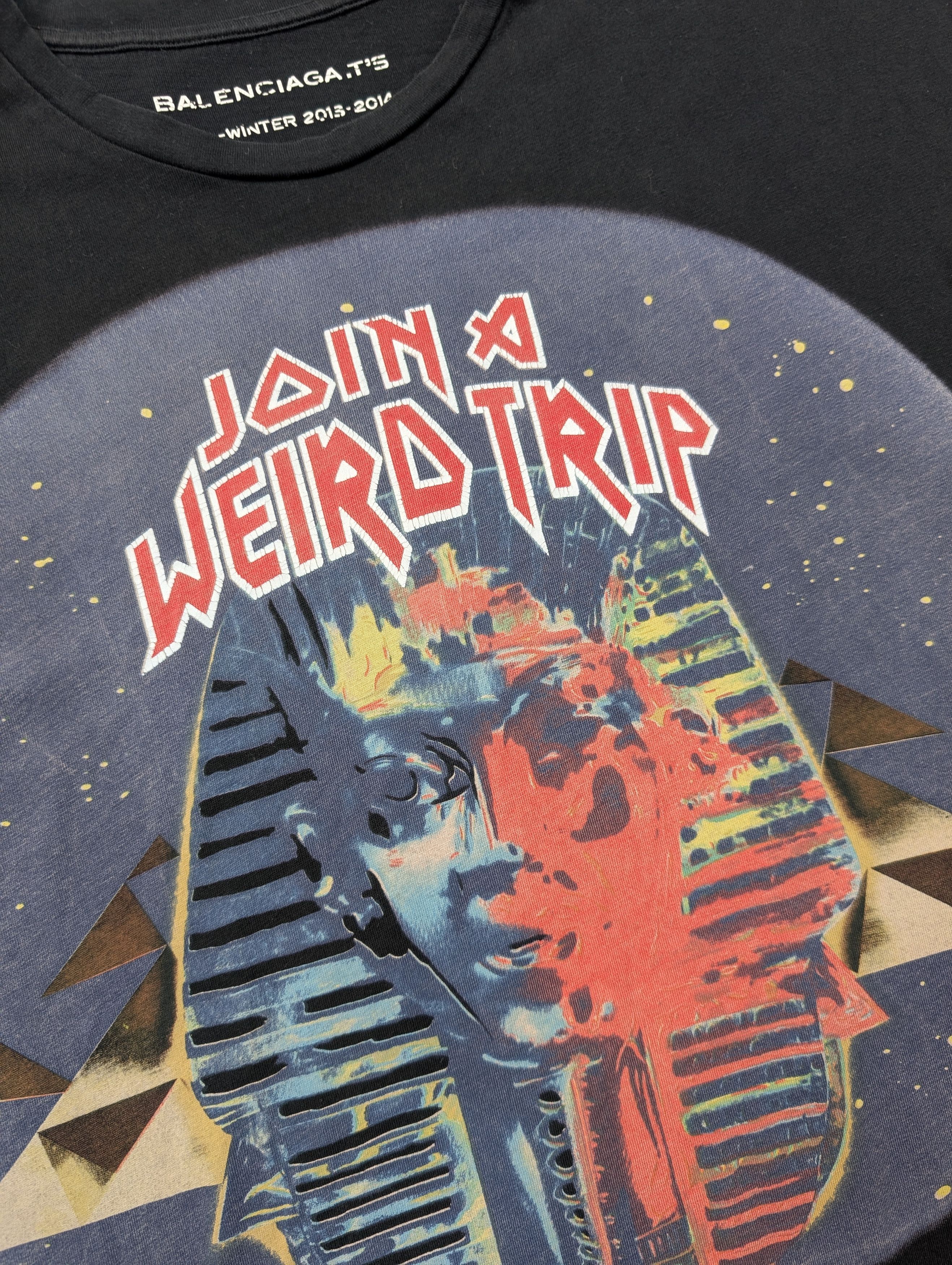 Balenciaga Balenciaga Black AW13 Egyptofunk "Join A Weird Trip" Tee Size S / US 4 / IT 40 - 3 Thumbnail