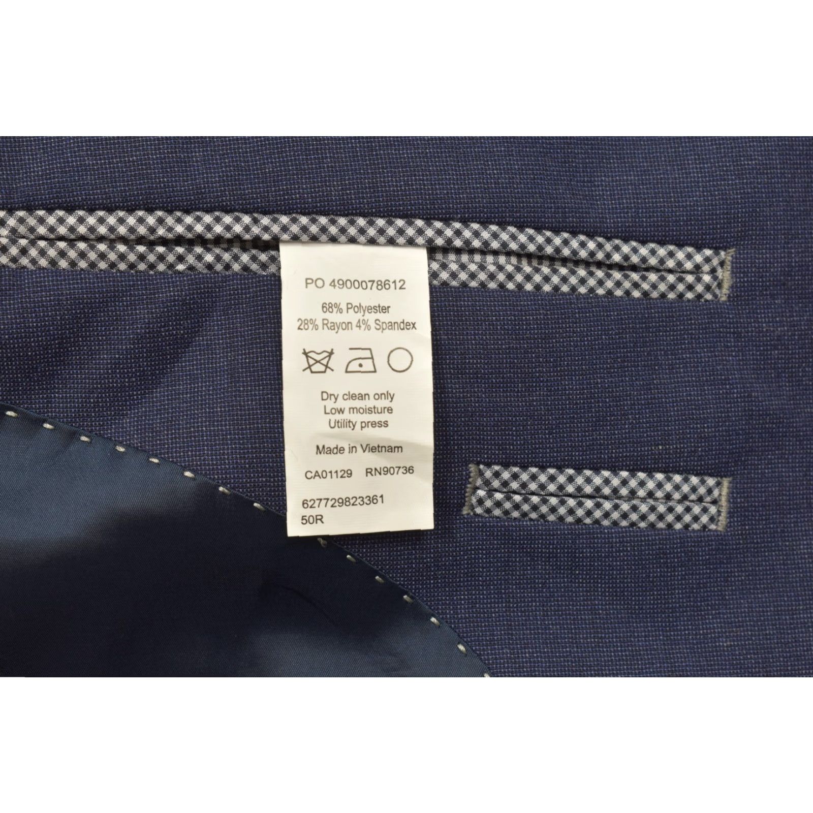 Chaps CHAPS Blazer Sport Coat Blue 50R Regular Two-Button Textured Polyester Stretch Jacket Men Blazer Coat Size 50R - 7 Thumbnail