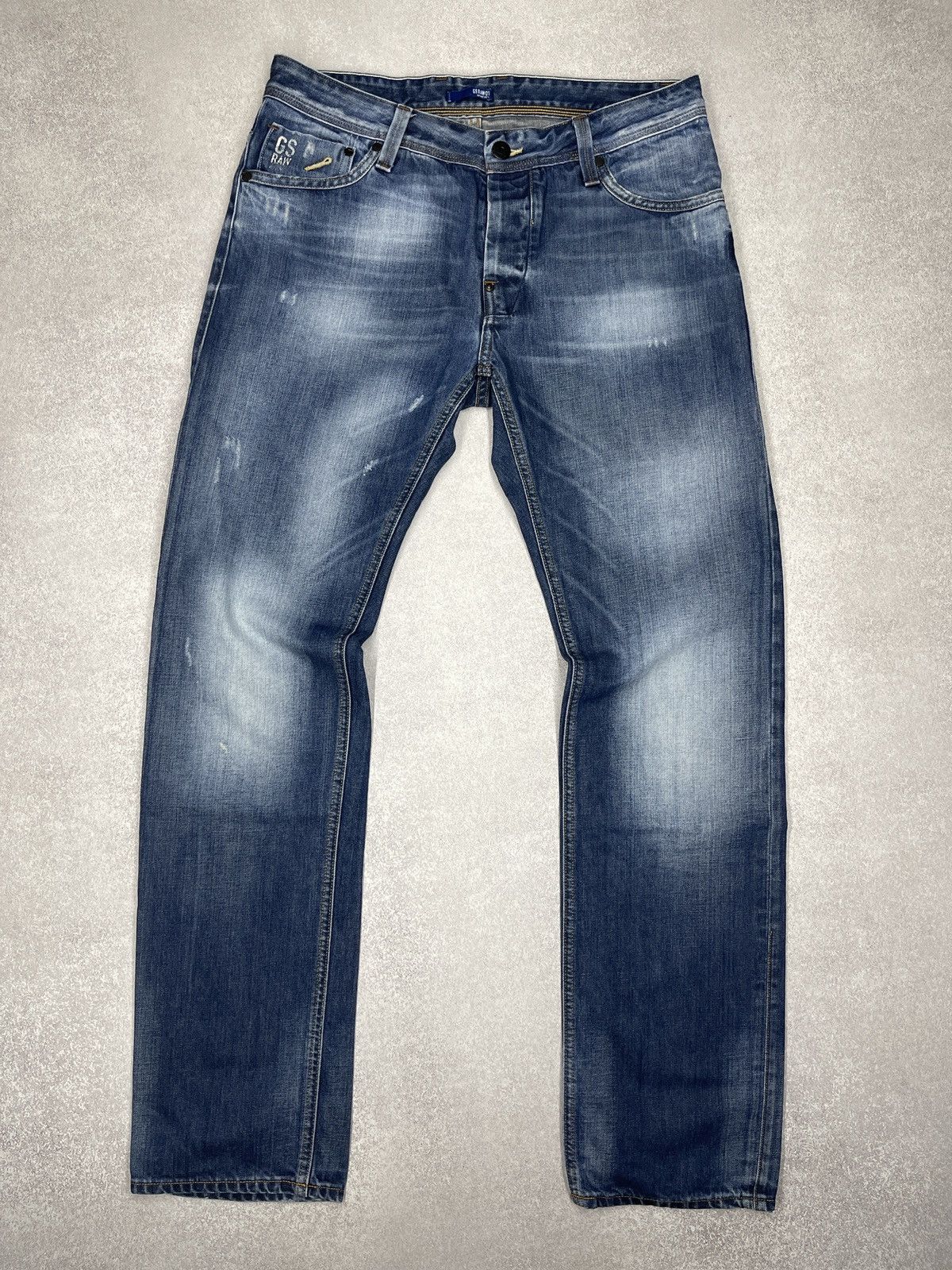 G-Star Vintage G Star Raw Attacc Low Denim Jeans Blue Y2K Size US 33 - 8 Thumbnail