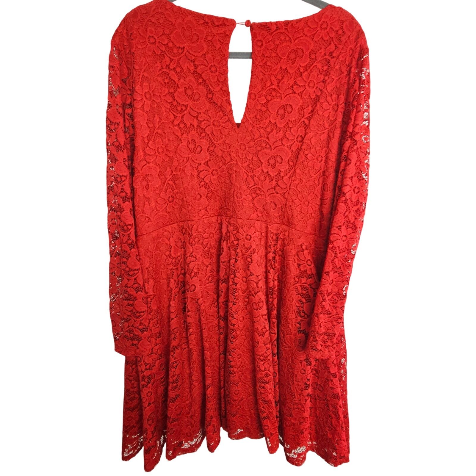 Torrid Torrid Womens Red Lace Skater Dress Size 3X Wedding Guest Size 3XL / US 20-22 - 9 Thumbnail
