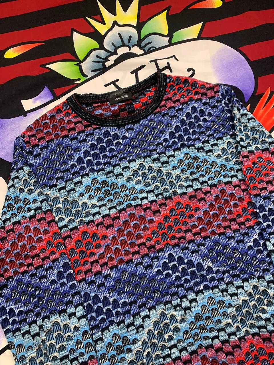 Carlo Colucci Carlo Colucci 3D coogi style knitted sweater Size L Italy Size US L / EU 52-54 / 3 - 2 Thumbnail