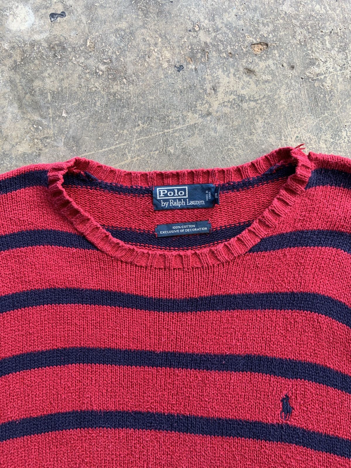 Polo Ralph Lauren 90’s Polo Ralph Lauren Stripe Sweatshirt Kurt Cobain Style Size US XL / EU 56 / 4 - 2 Thumbnail