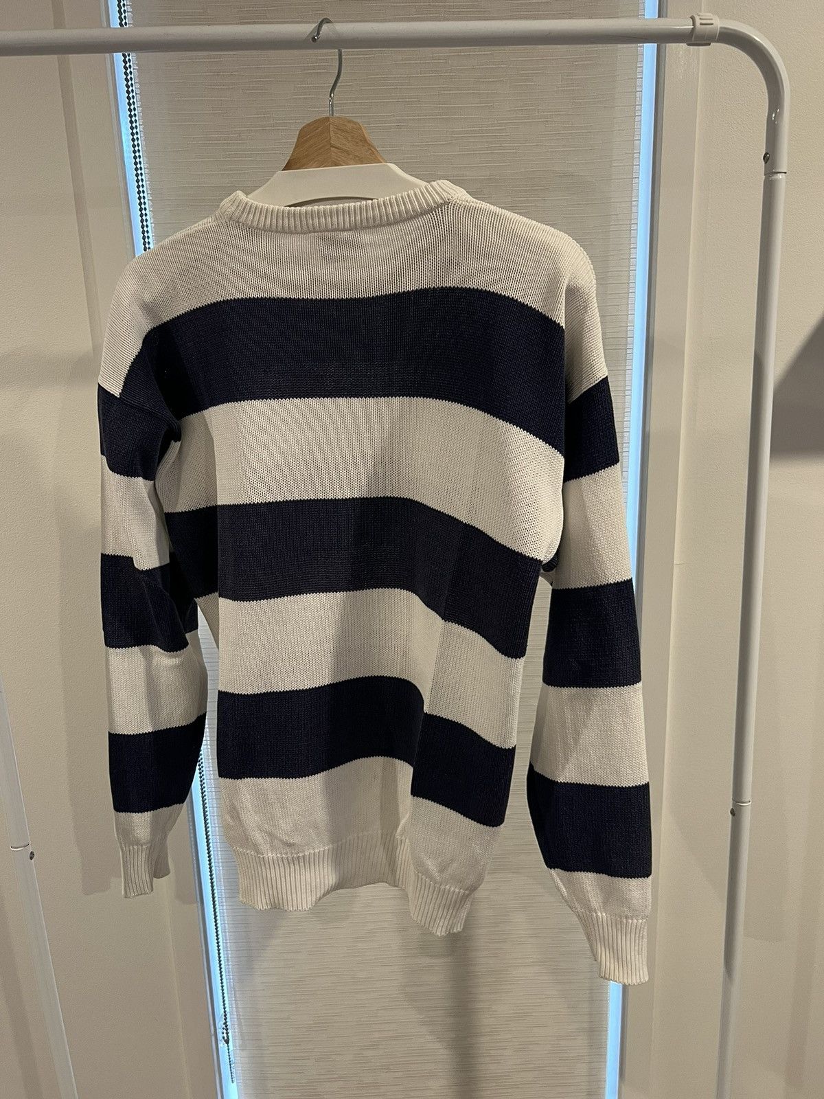 Vintage Play-back White and Navy knitted sweater Size US L / EU 52-54 / 3 - 2 Thumbnail