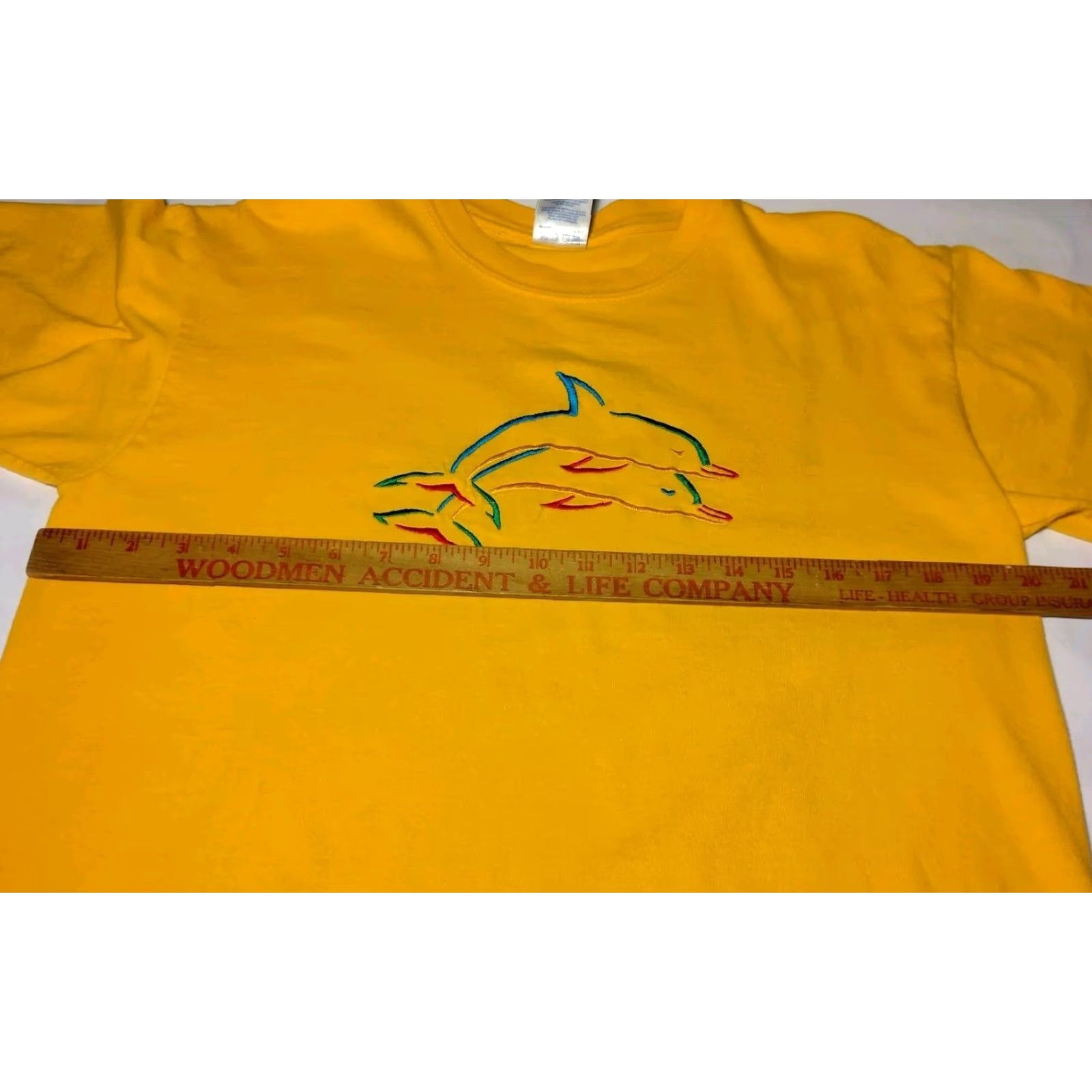 Gildan Gildan Shirt Men Medium Yellow Jacksonville Florida Dolphins Ocean Beach FL Rainbow Gold Size US M / EU 48-50 / 2 - 7 Thumbnail