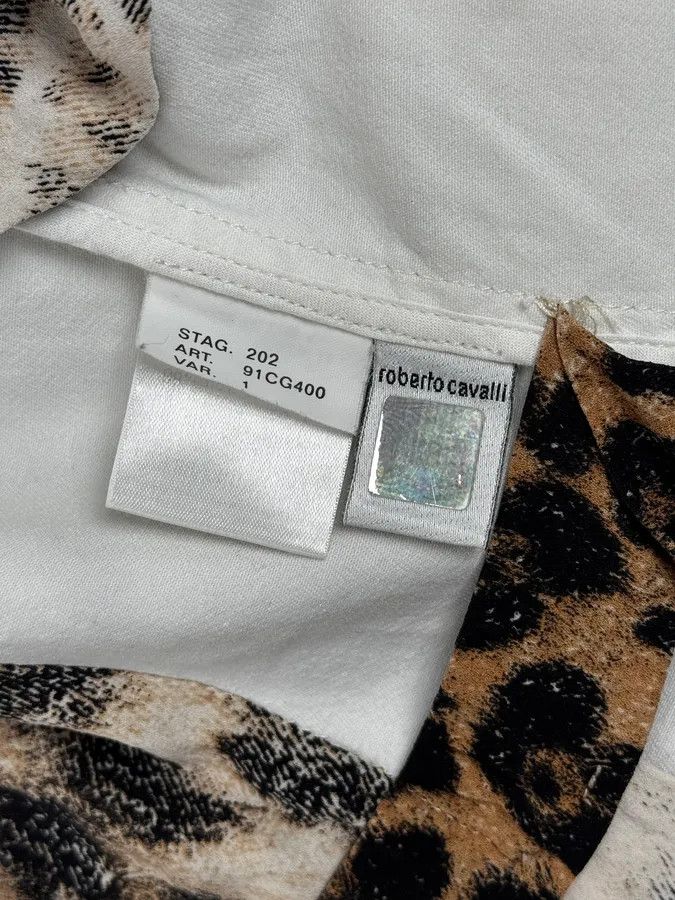 Roberto Cavalli AW2001 Roberto Cavalli White & Leopard Patchwork Jacket Size S / US 4 / IT 40 - 14 Thumbnail