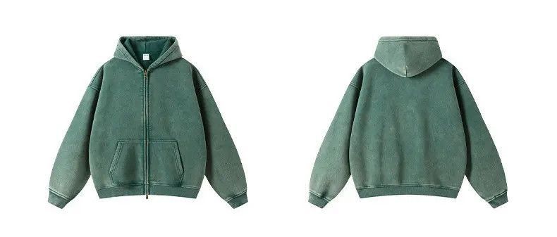 Japanese Brand × Vintage Green Batik Fleece Zippered Hoodie Size US XL / EU 56 / 4 - 3 Thumbnail