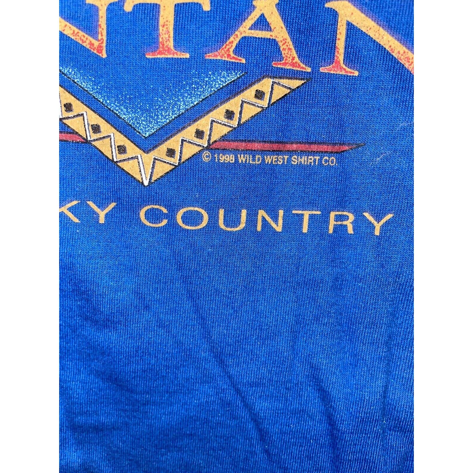 Jerzees Vintage Montana Shirt Big Sky Country Blue Tee VTG 90s Large Size US L / EU 52-54 / 3 - 6 Thumbnail