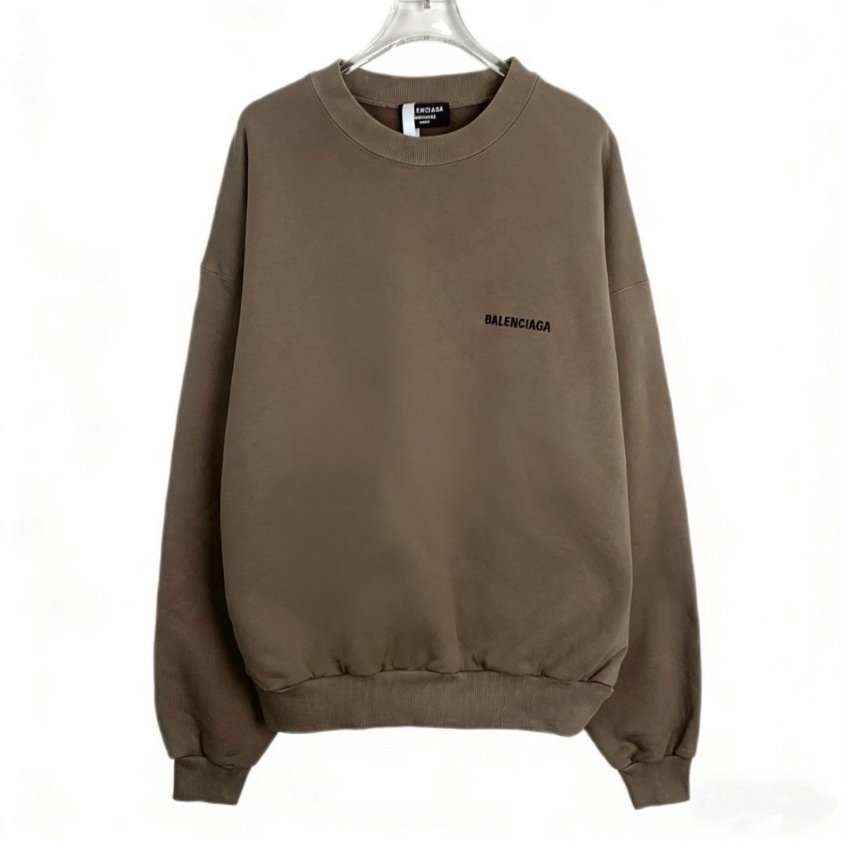 Balenciaga Balenciaga Brown Logo Letter Crew Neck Sweatshirt K26WX Size US S / EU 44-46 / 1 - 1 Thumbnail