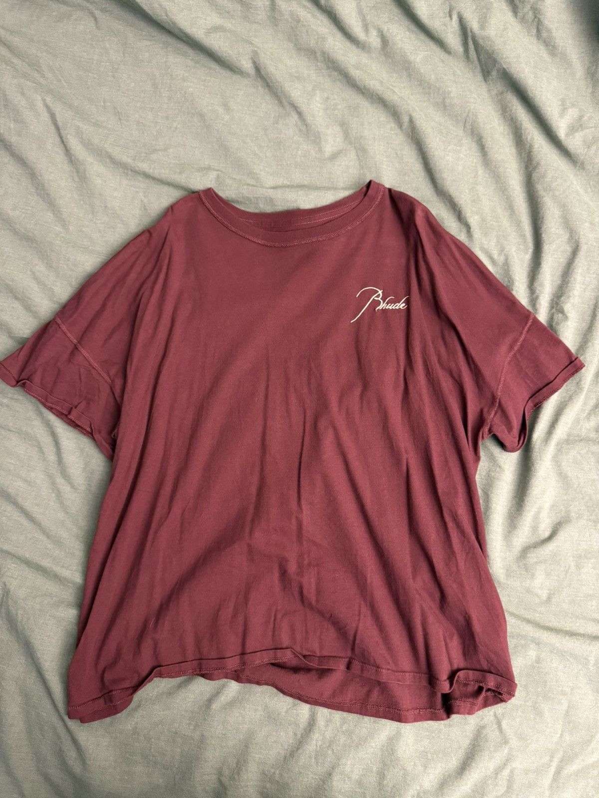Rhude Rhude Burgundy Tee Size US XL / EU 56 / 4 - 1 Thumbnail