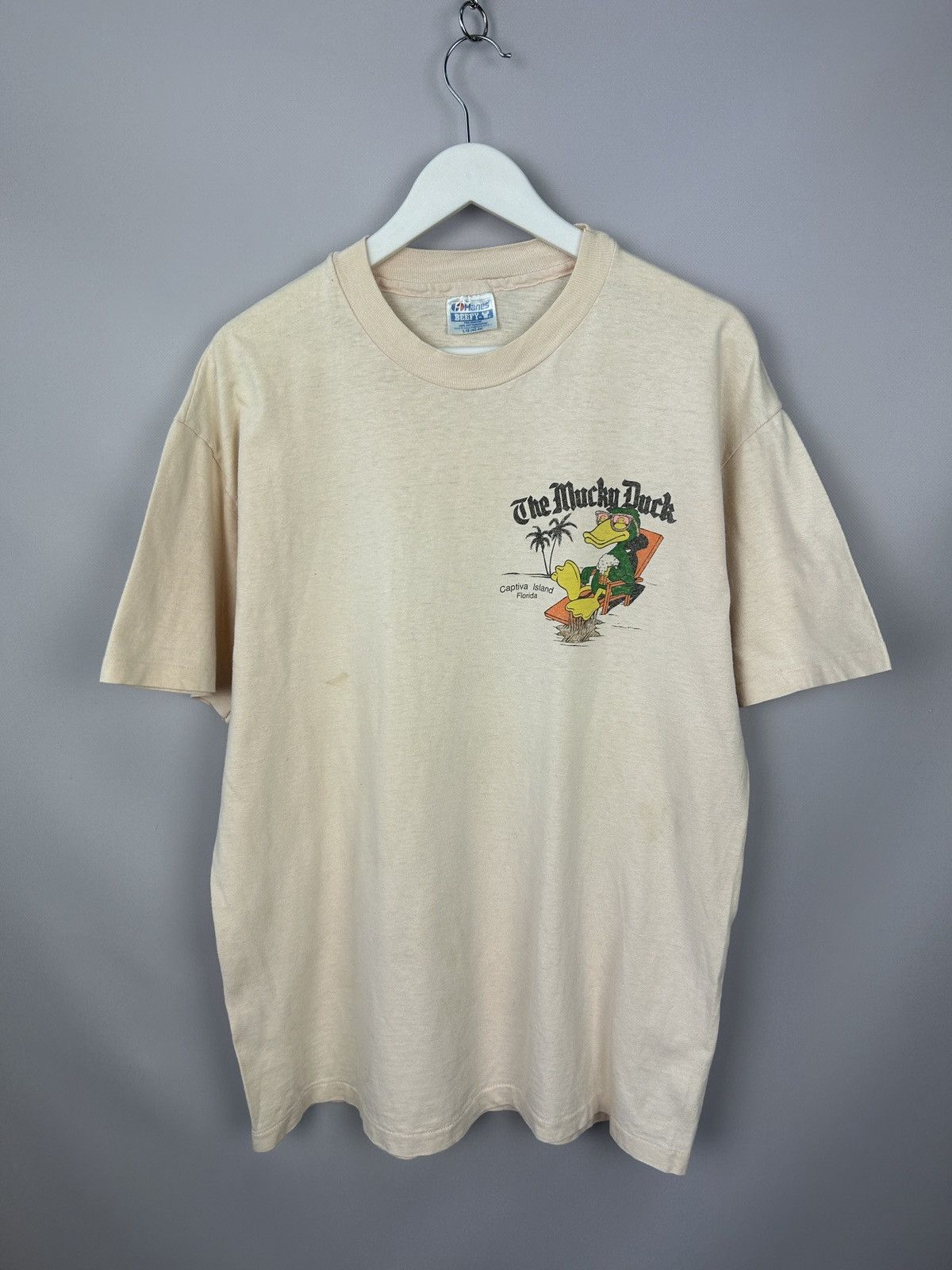 Hanes Vintage 1989 The Mucky Duck Captiva Island Florida 80s Size US L / EU 52-54 / 3 - 10 Thumbnail