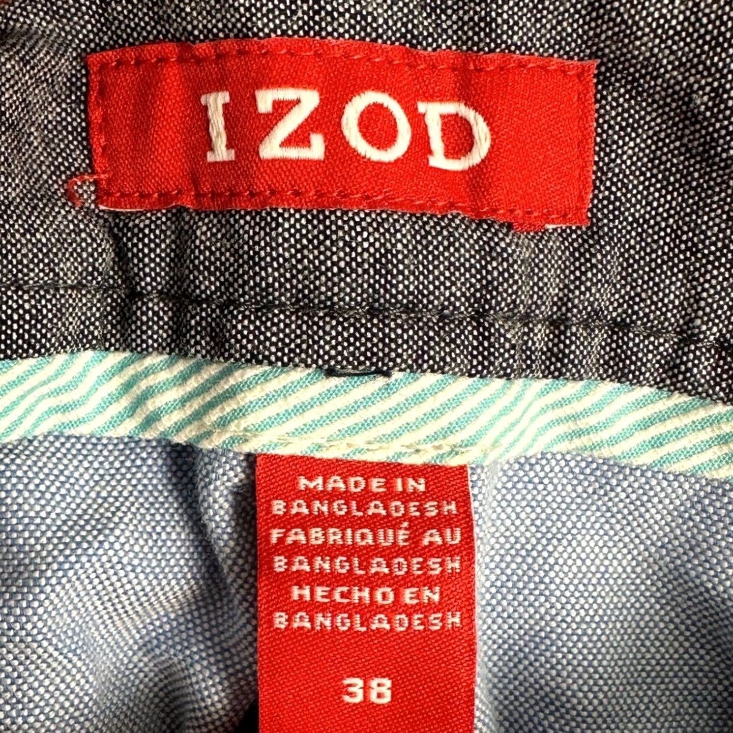Izod IZOD Saltwater Shorts Men 38 Light Blue Khaki Chino Flat Front Pocket Casual Size US 38 / EU 54 - 3 Thumbnail