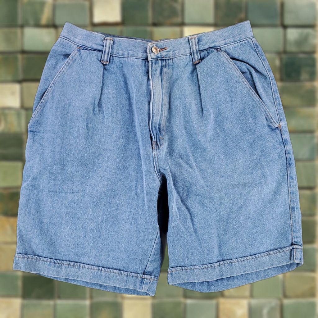 Vintage VINTAGE Unionbay Jeans Shorts Jorts Pleated Baggy Blue Mens 33 Regular 90s Y2K - Mens Jeans Shorts 33 Blue Baggy Unionbay Size US 33 - 1 Thumbnail