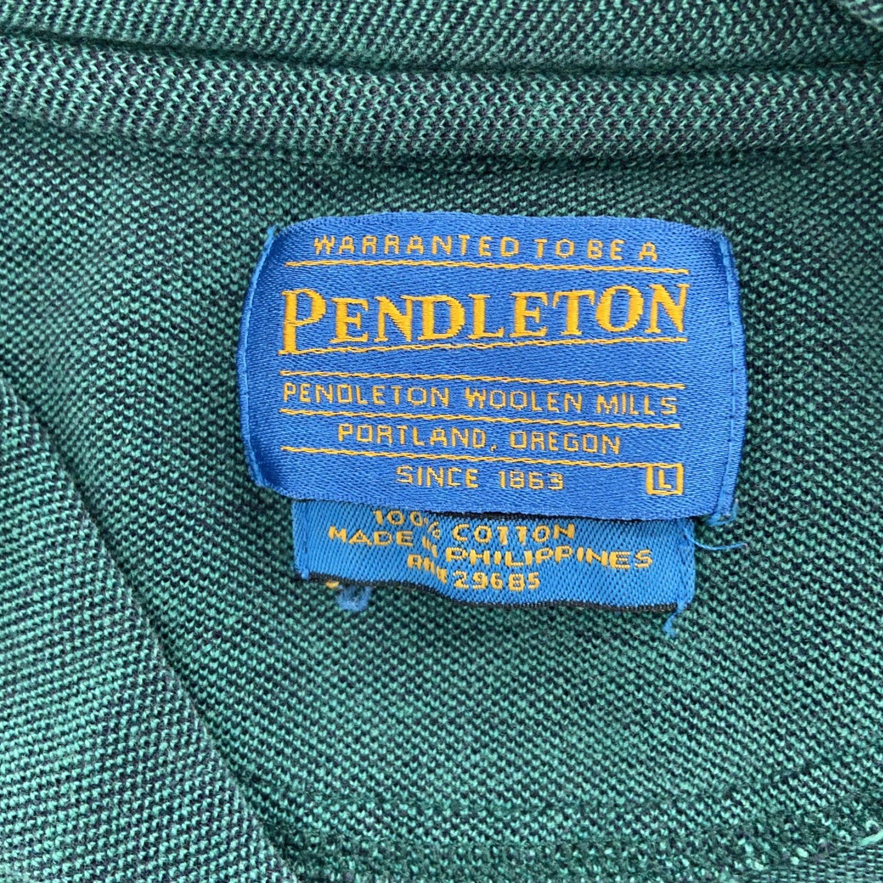 Pendleton VINTAGE Pendleton Polo Shirt Men Large Green Cotton 1/4 Zip Outdoor Rugby Casual Size US L / EU 52-54 / 3 - 4 Thumbnail