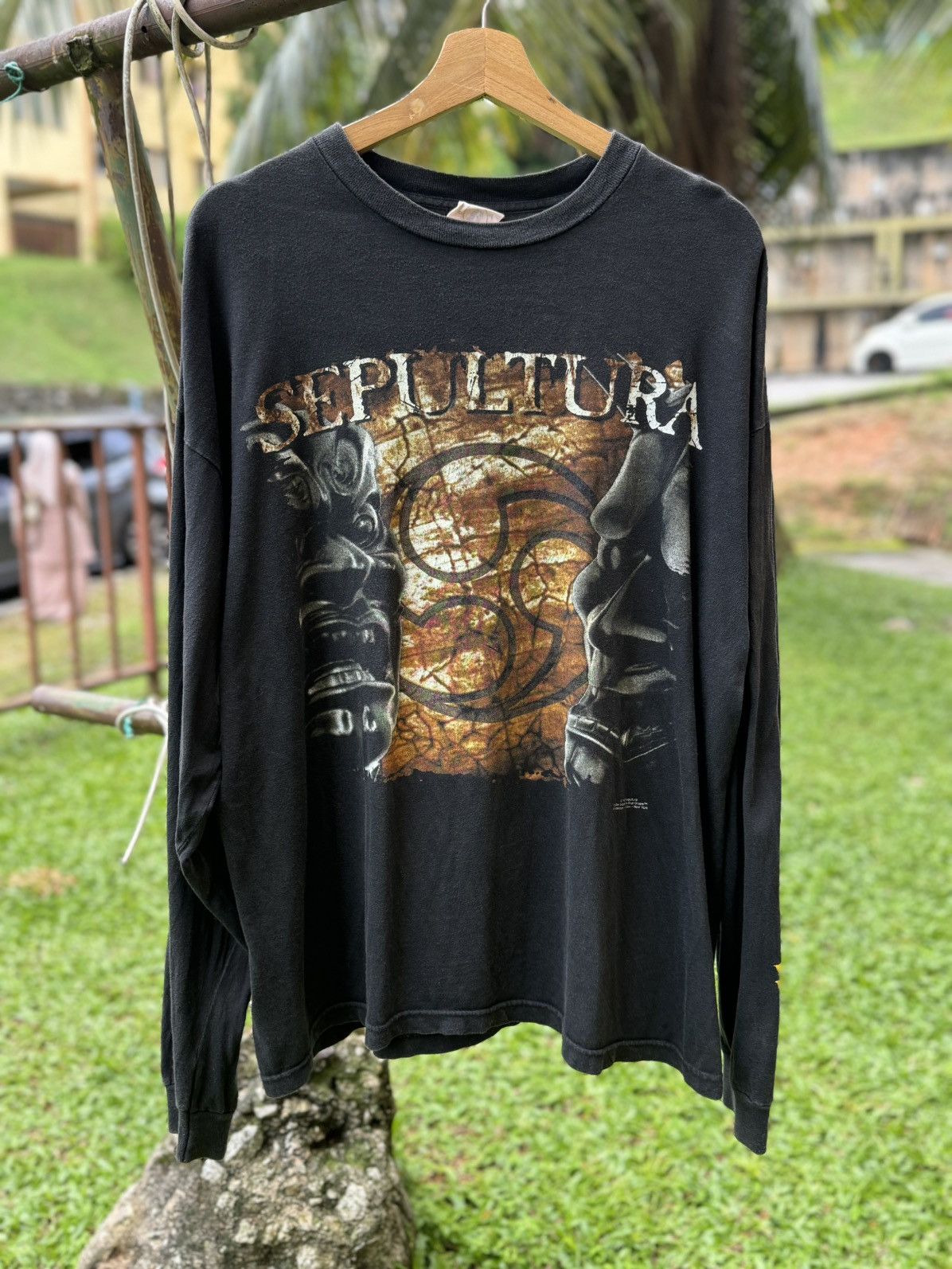 Band Tees × Vintage 🔥Vintage 1998 Sepultura Against Album promo L/Sleeve tees Size US XL / EU 56 / 4 - 1 Thumbnail