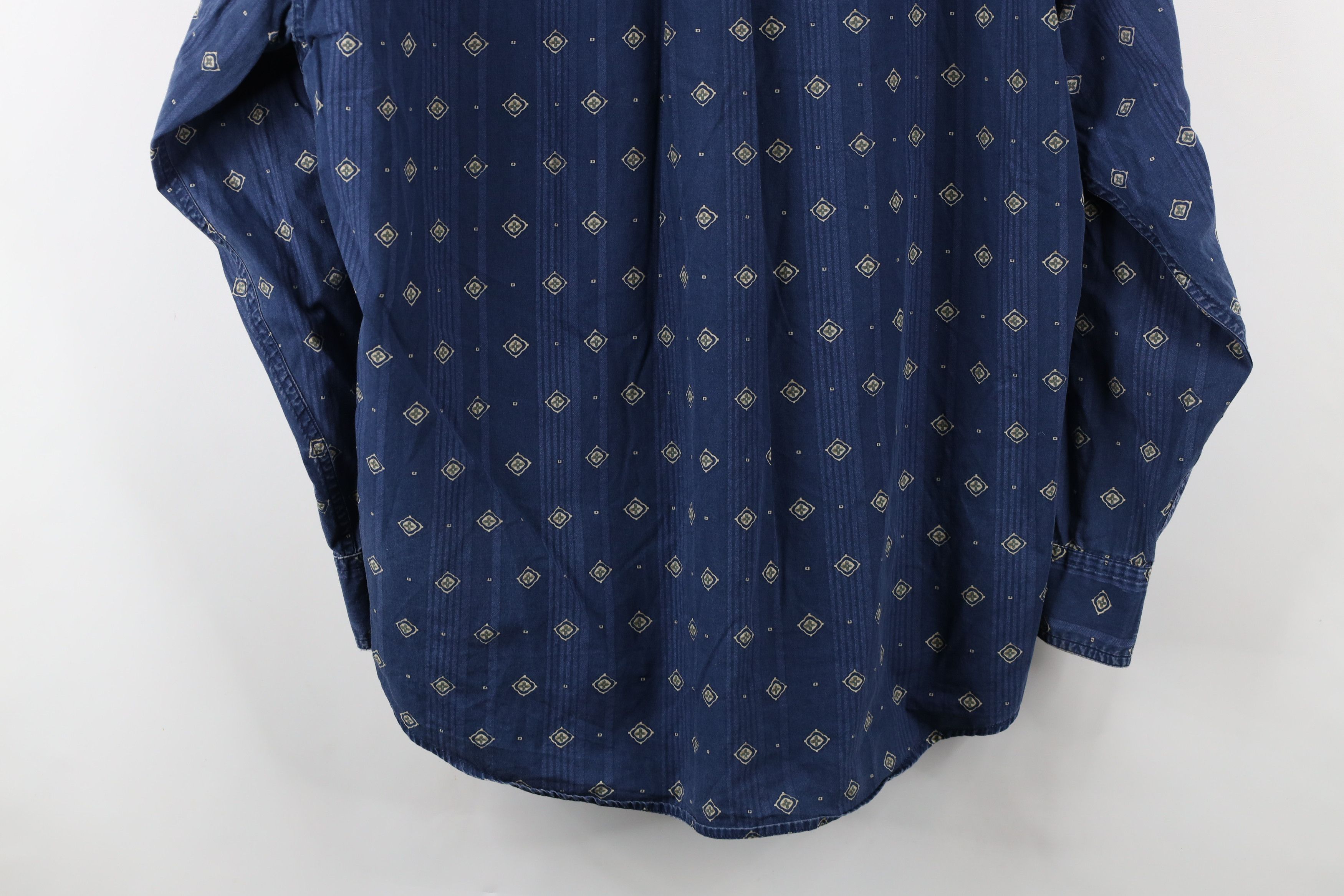 Ralph Lauren × Vintage Vintage 90s Chaps Ralph Lauren Geometric Collared Shirt Size US L / EU 52-54 / 3 - 12 Thumbnail