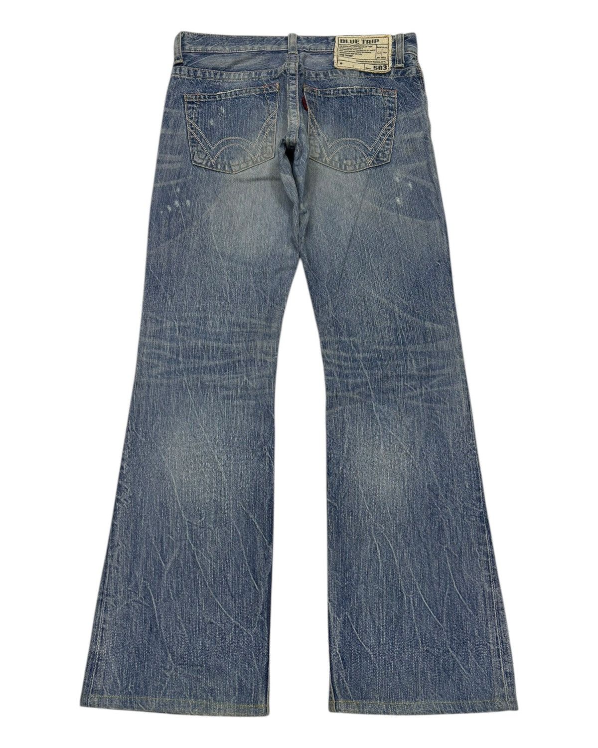 Edwin Flare Jeans Edwin 503 Bootcut Distressed Denim Jeans Size 31" - 2 Thumbnail