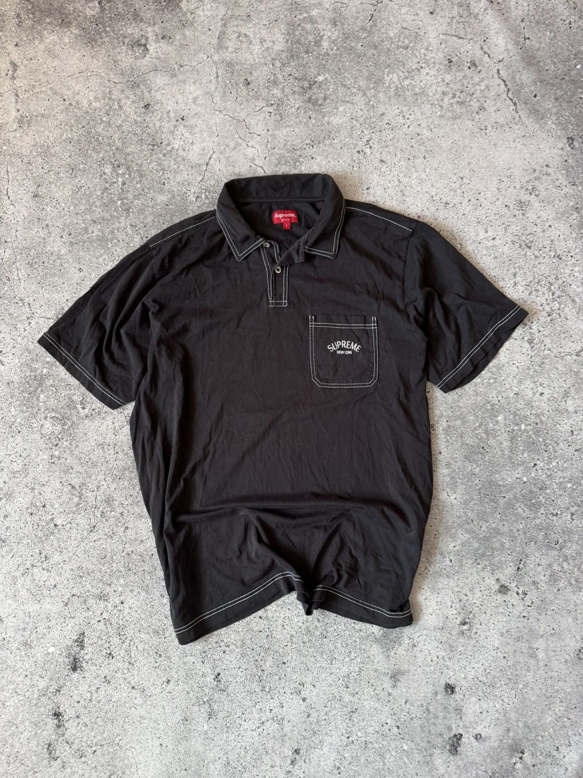 Supreme T-shirt Contrast Stitch Polo Y2K