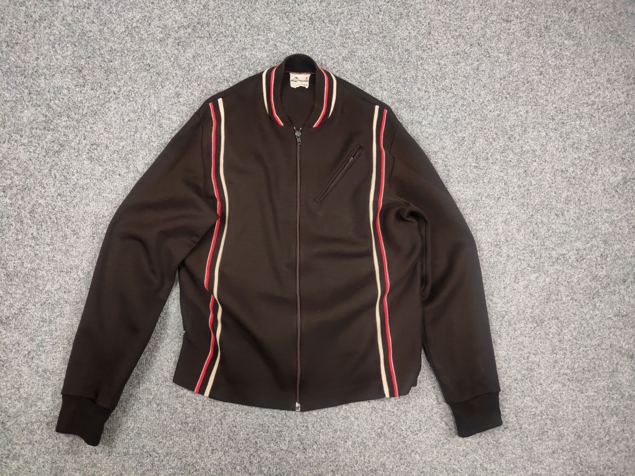 Vintage Luippold Vintage 70's track College Jacket Virgin Wool Brown Size US S / EU 44-46 / 1 - 8 Thumbnail