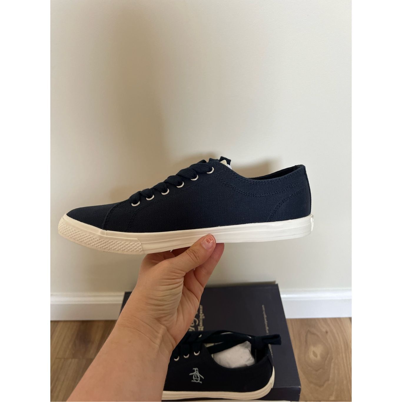 Original Penguin Original Penguin NWT Men's Petey Stripe Lace Up Sneaker Navy Size US 8 / EU 41 - 9 Thumbnail