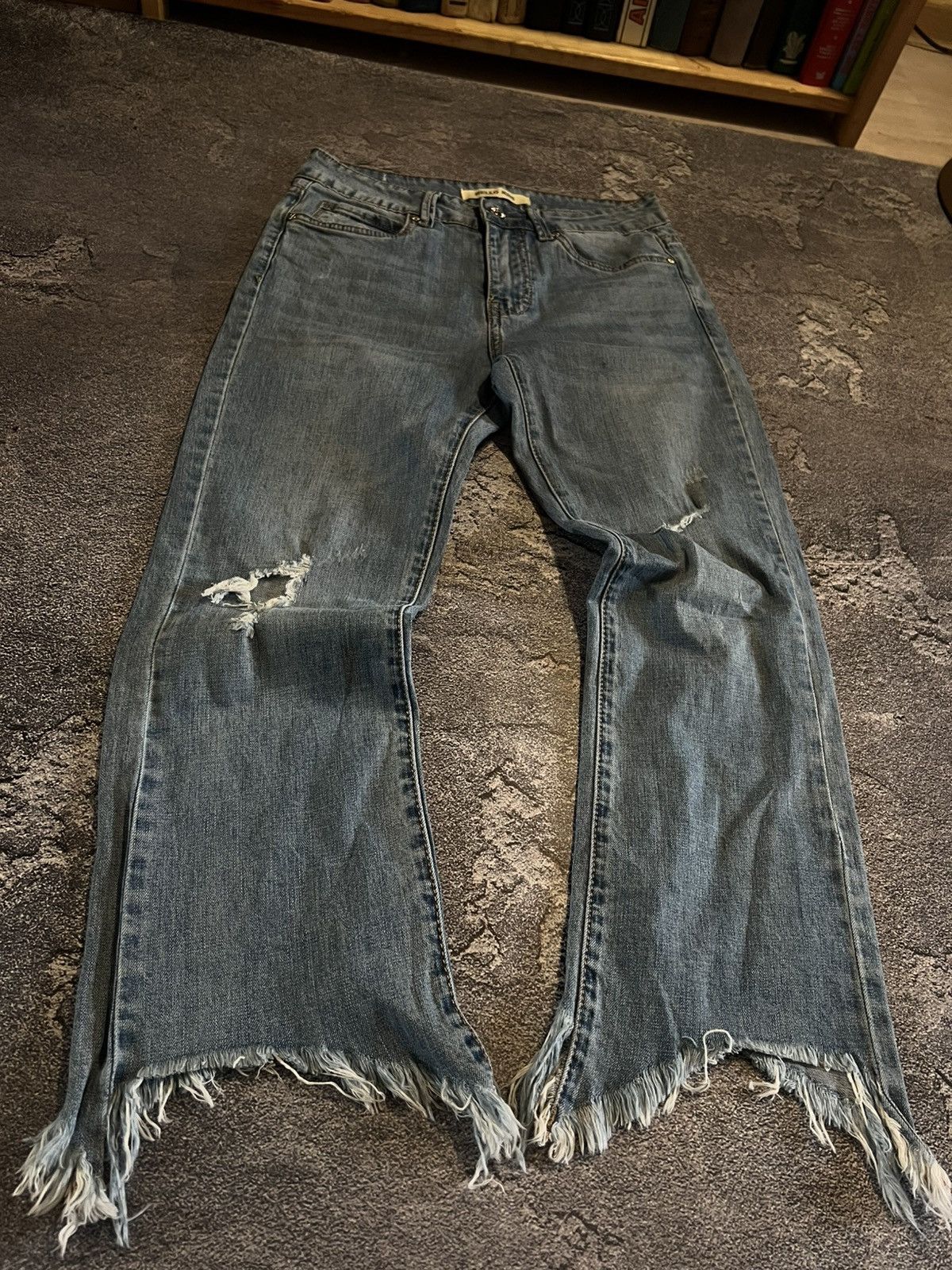 Vintage CRAZY Vintage Flared Drip Cut - Y2K Grunge Archived Avan 90s Size US 38 / EU 54 - 1 Thumbnail