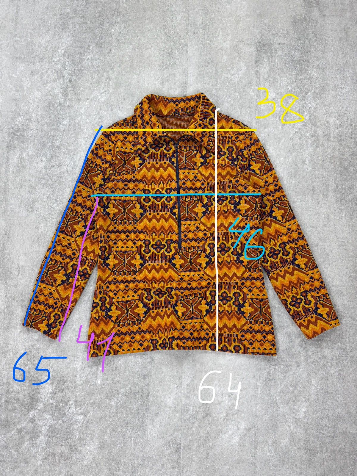 Designer × Vintage Vintage TAMI Womens Nylon Aztec Pattern Half Zip Pullover Size M / US 6-8 / IT 42-44 - 8 Thumbnail