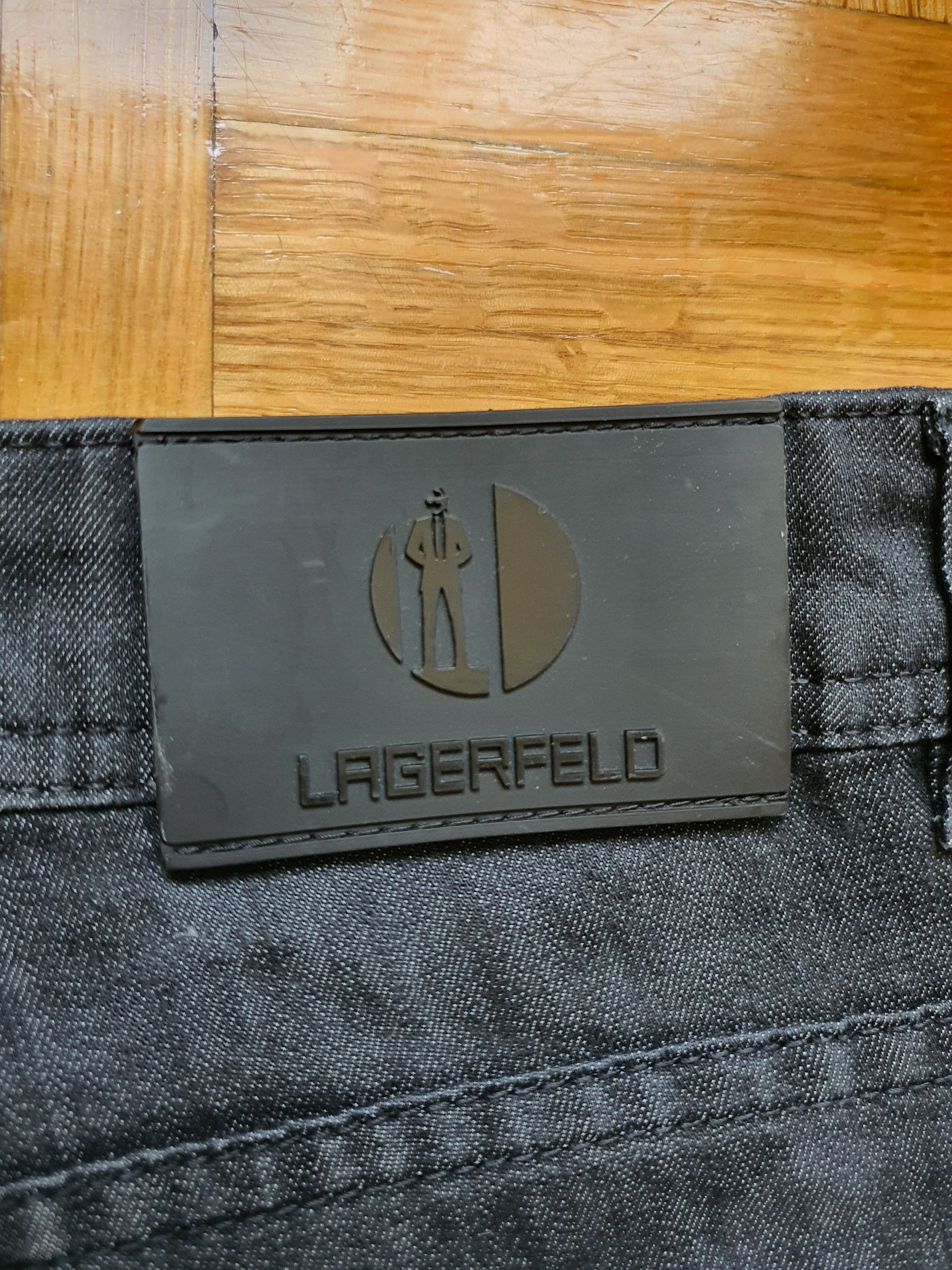 Karl Lagerfeld Waxed Denim Jeans - Vintage (Y2K, 00s) - Made In Italy Size US 34 / EU 50 - 11 Thumbnail