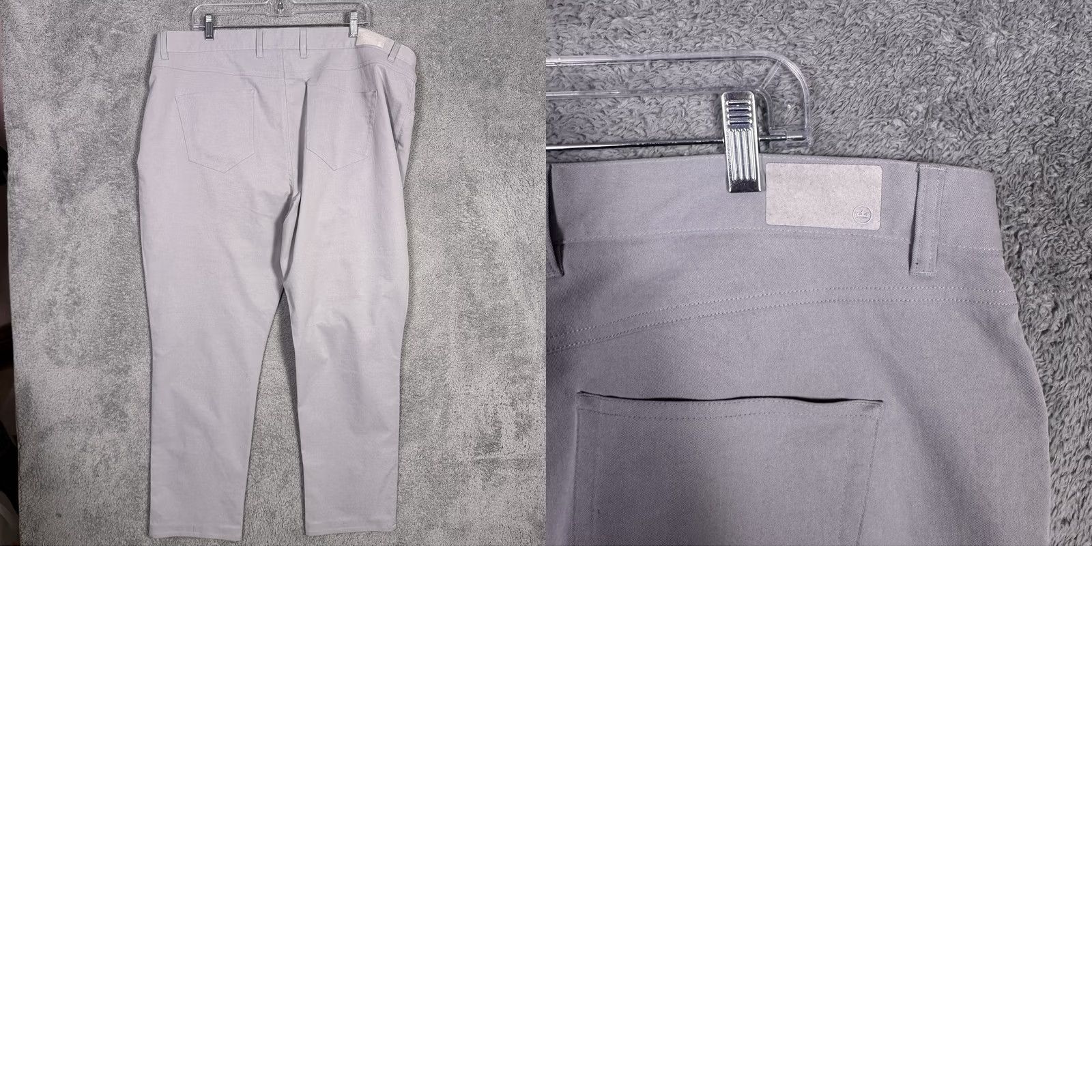 Peter Millar Peter Millar Crown Sport EB66 Performance Five-Pocket Pants Mens 42x29 Golf Gale Stone Gray Chino Logo 5-Pocket Regular Fit Mens Size US 42 / EU 58 - 9 Thumbnail