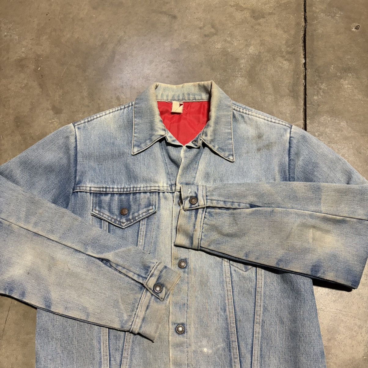Oshkosh Vintage Denim Trucker Jacket Faded Washed Distressed 70s USA Size US L / EU 52-54 / 3 - 6 Thumbnail