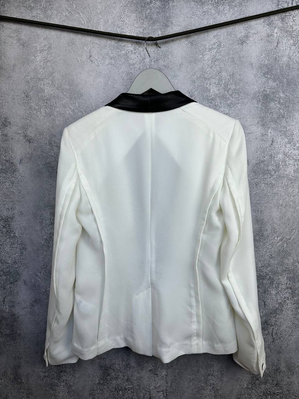 Rag & Bone Rag & Bone White Tuxedo Blazer Jacket Leather Shawl Collar Size S / US 4 / IT 40 - 2 Thumbnail