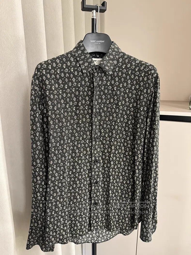 Saint Laurent Paris Saint Laurent Paris size 37 Silk Playful Print Shirt Size US M / EU 48-50 / 2 - 1 Thumbnail